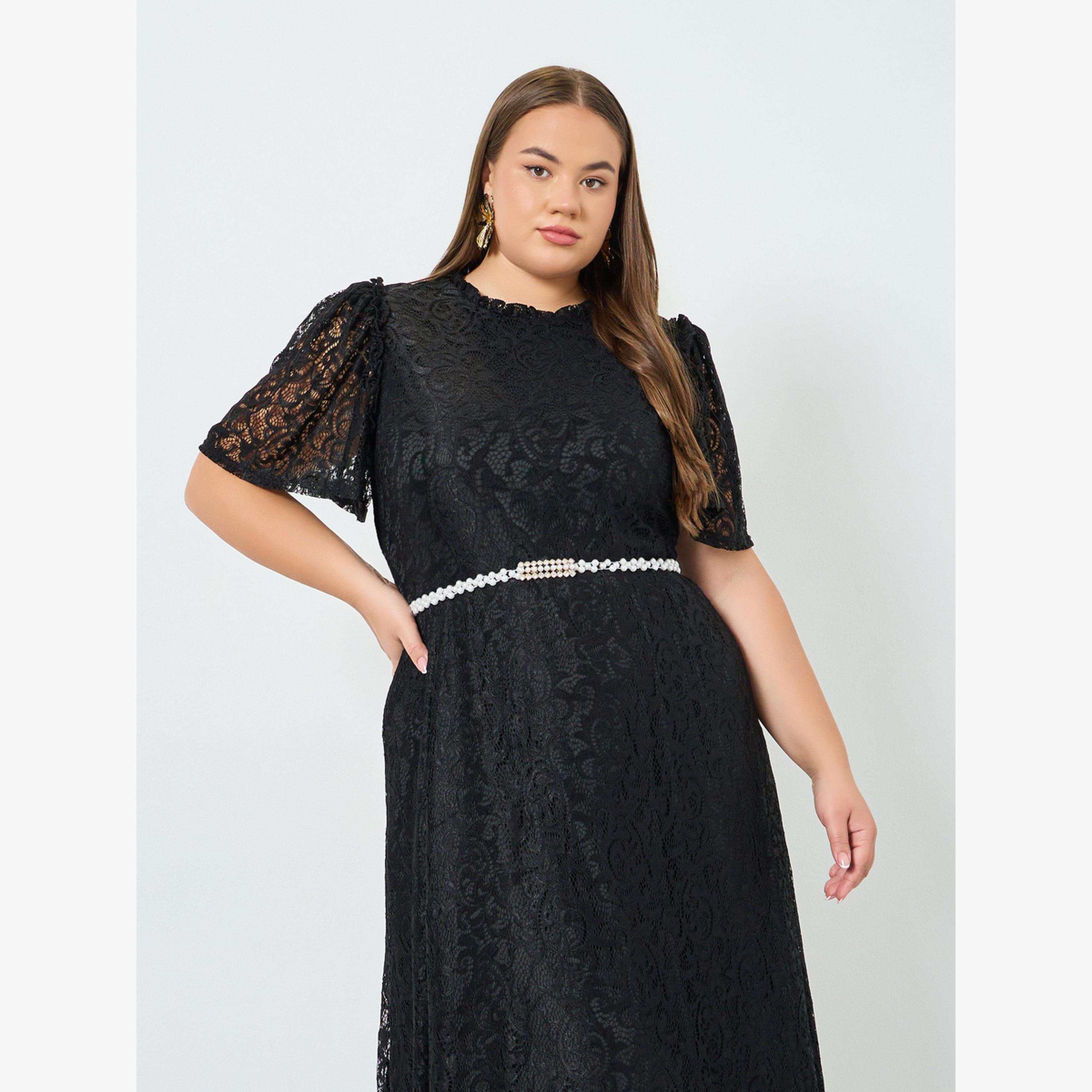 Styli Plus Size Black Embellished Lace Maxi Dress-women-clothing-dresses-image-2