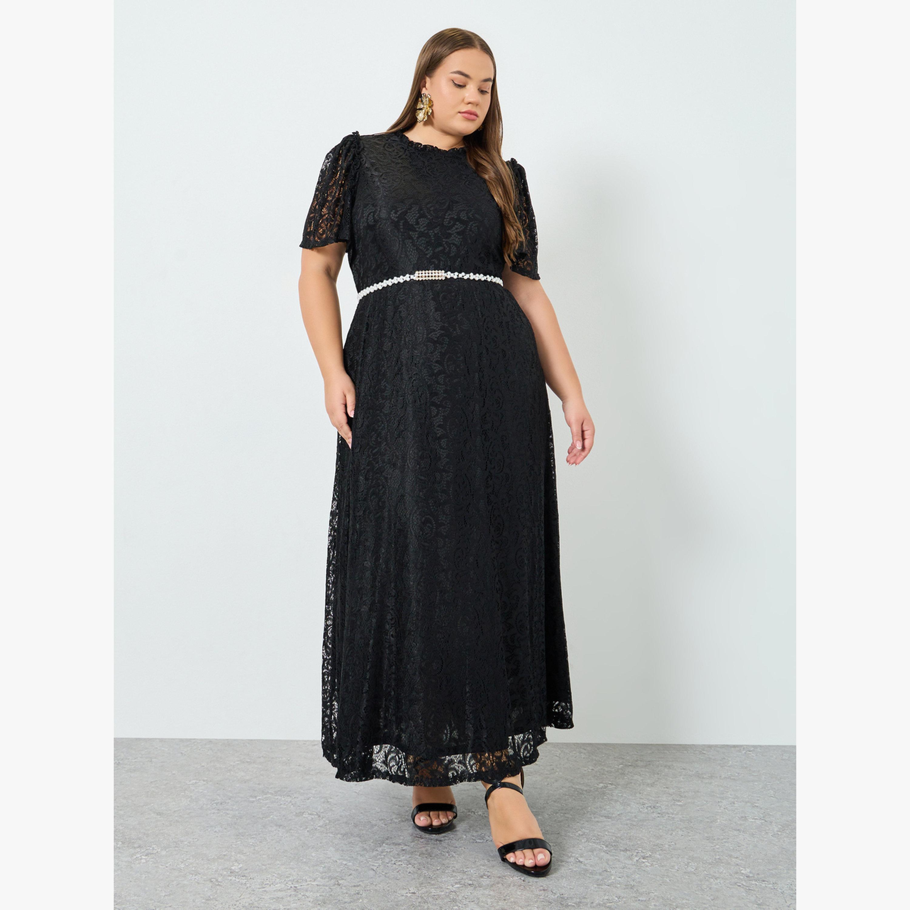 Styli Plus Size Black Embellished Lace Maxi Dress-women-clothing-dresses-image-3