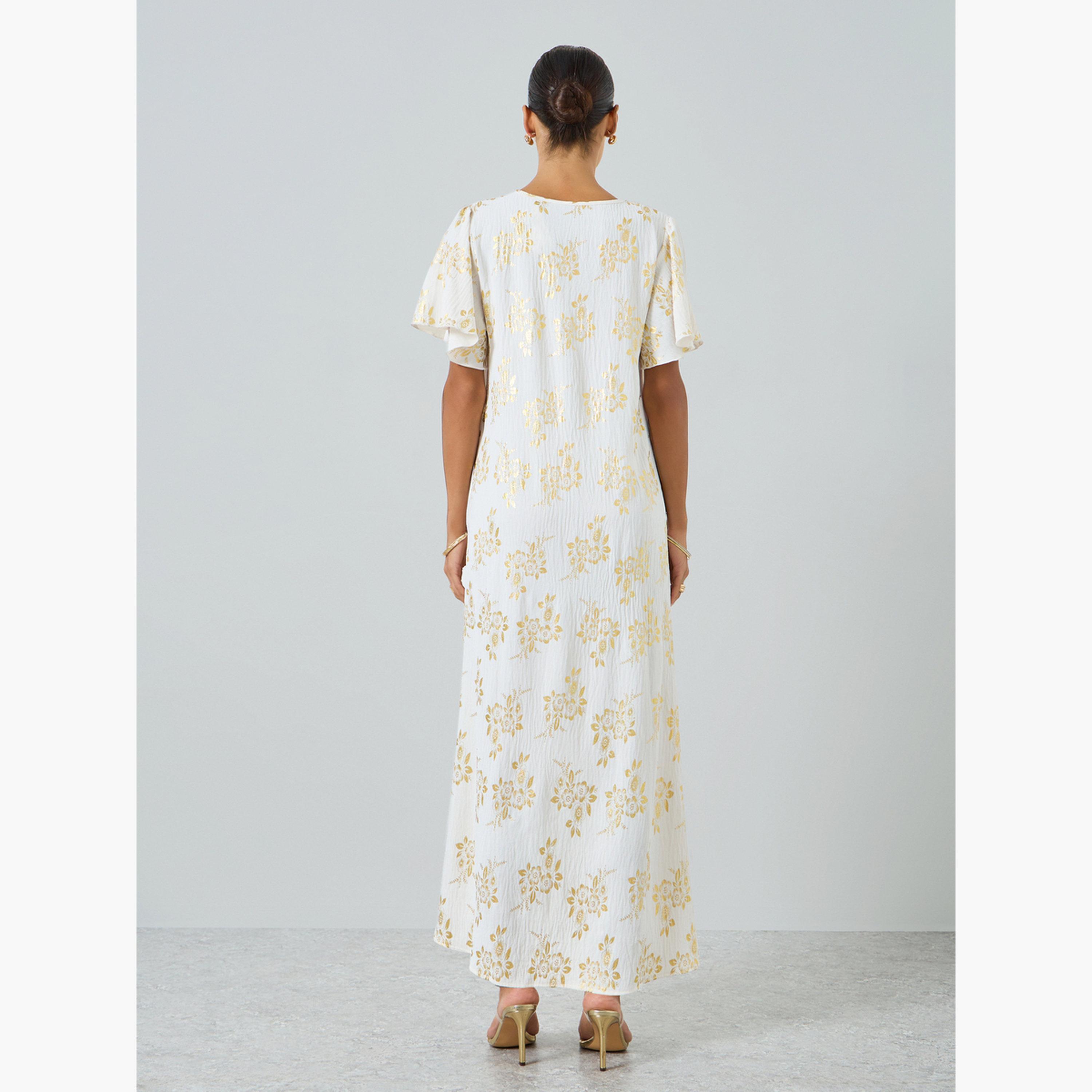 Take Two Women Floral Printed Short Sleeve Jalabiya-women-arabicclothing-jalabiyas-image-5
