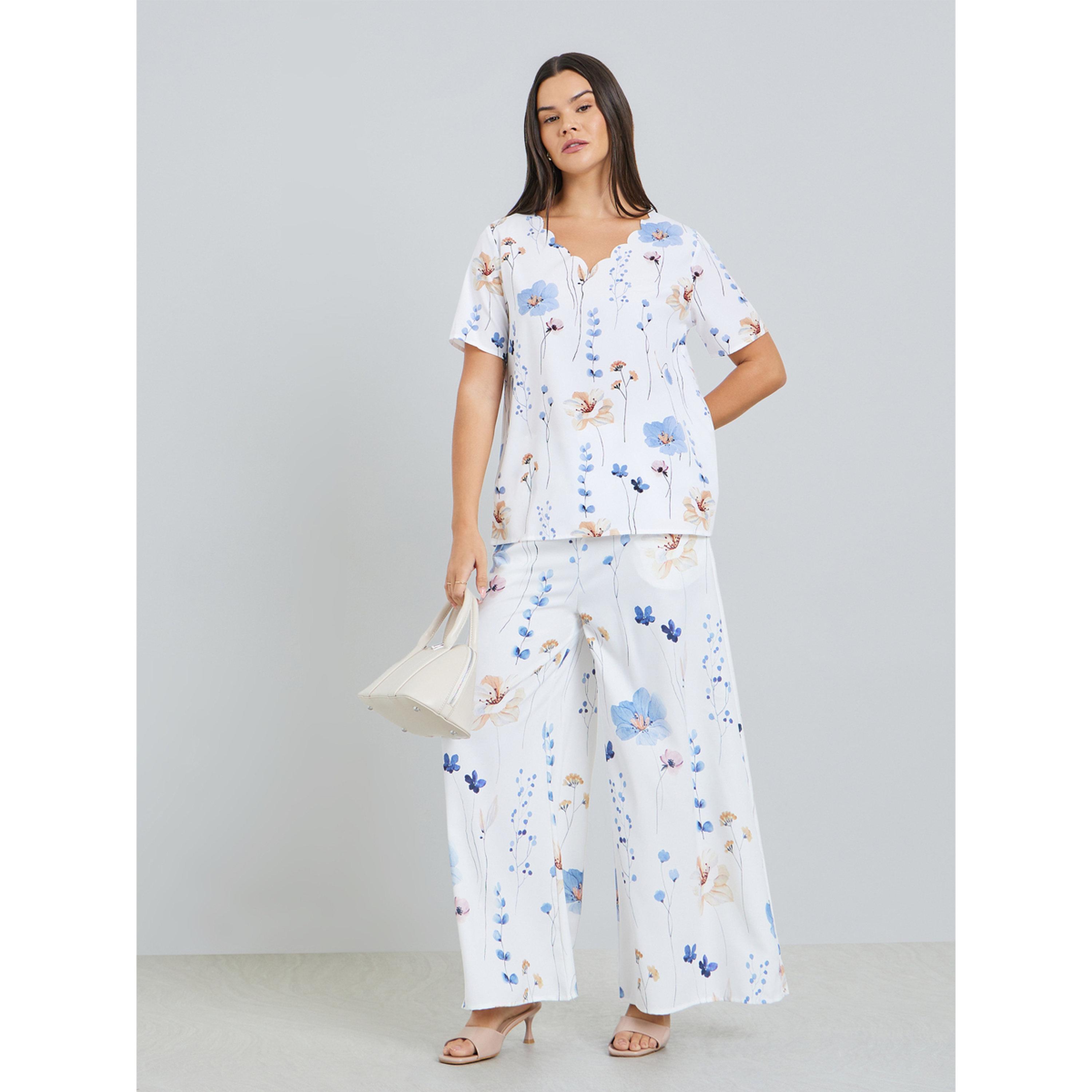 Take Two Women White Floral Print Short Sleeve Top-women-clothing-shirtsandblouses-blouses-image-2