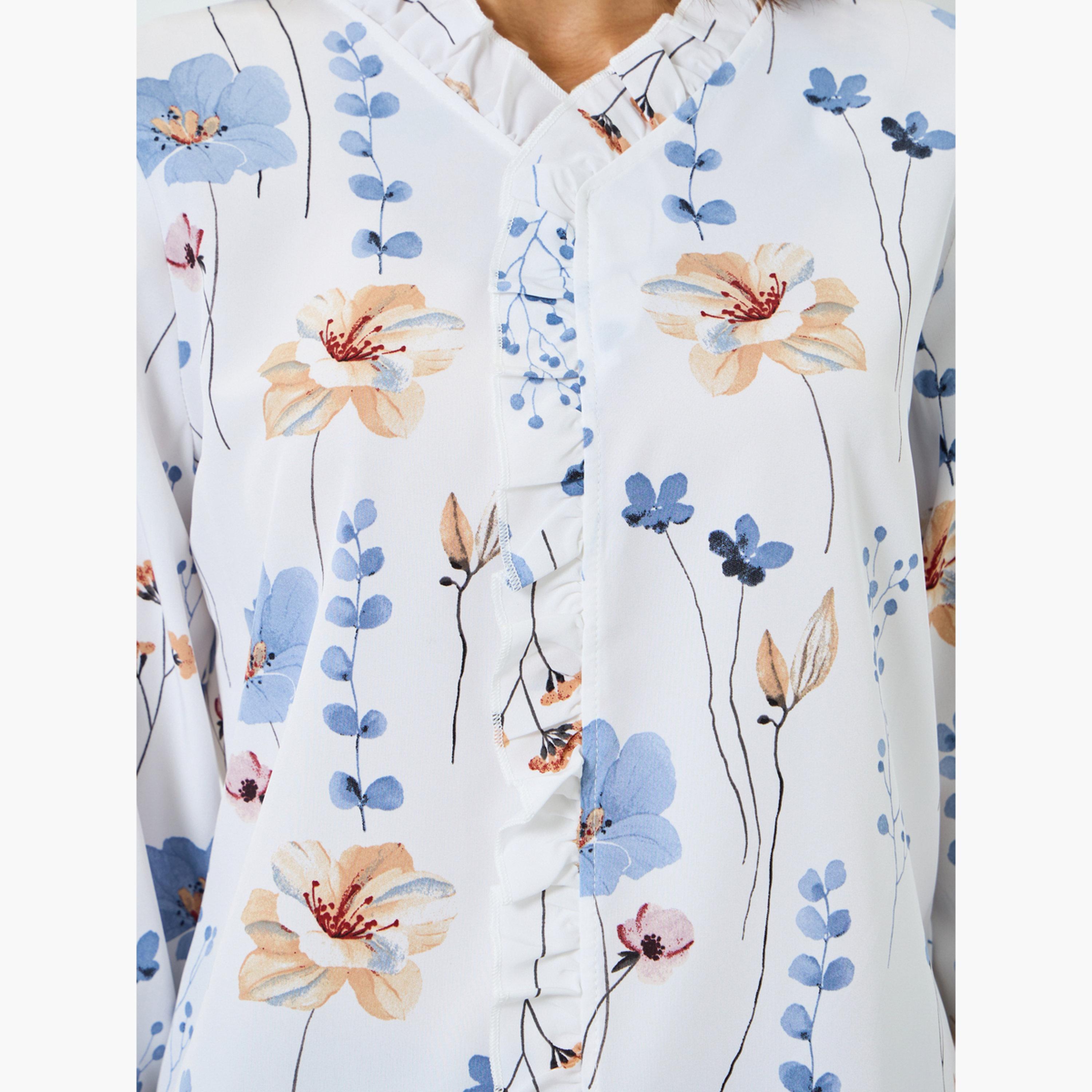 Take Two Women Floral Printed Ruffled Trim Top-women-clothing-shirtsandblouses-blouses-image-4