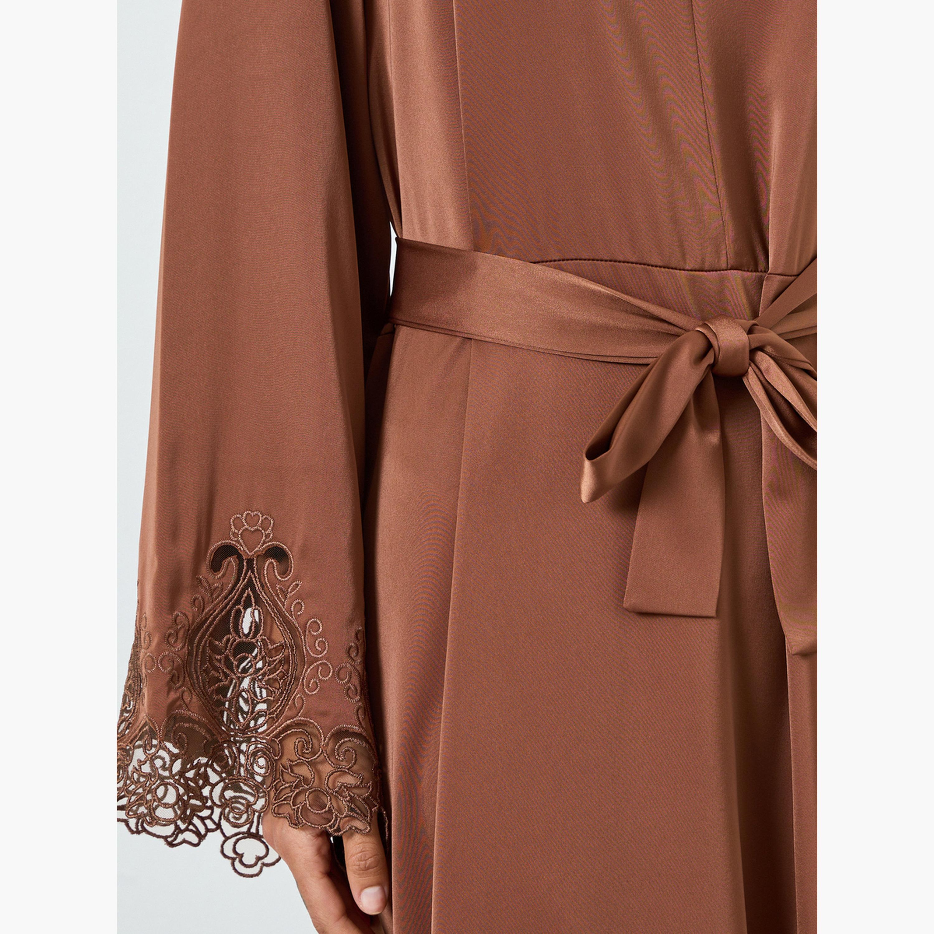 Take Two Women Long Sleeve with Lace Patch Jalabiya-women-arabicclothing-jalabiyas-image-4