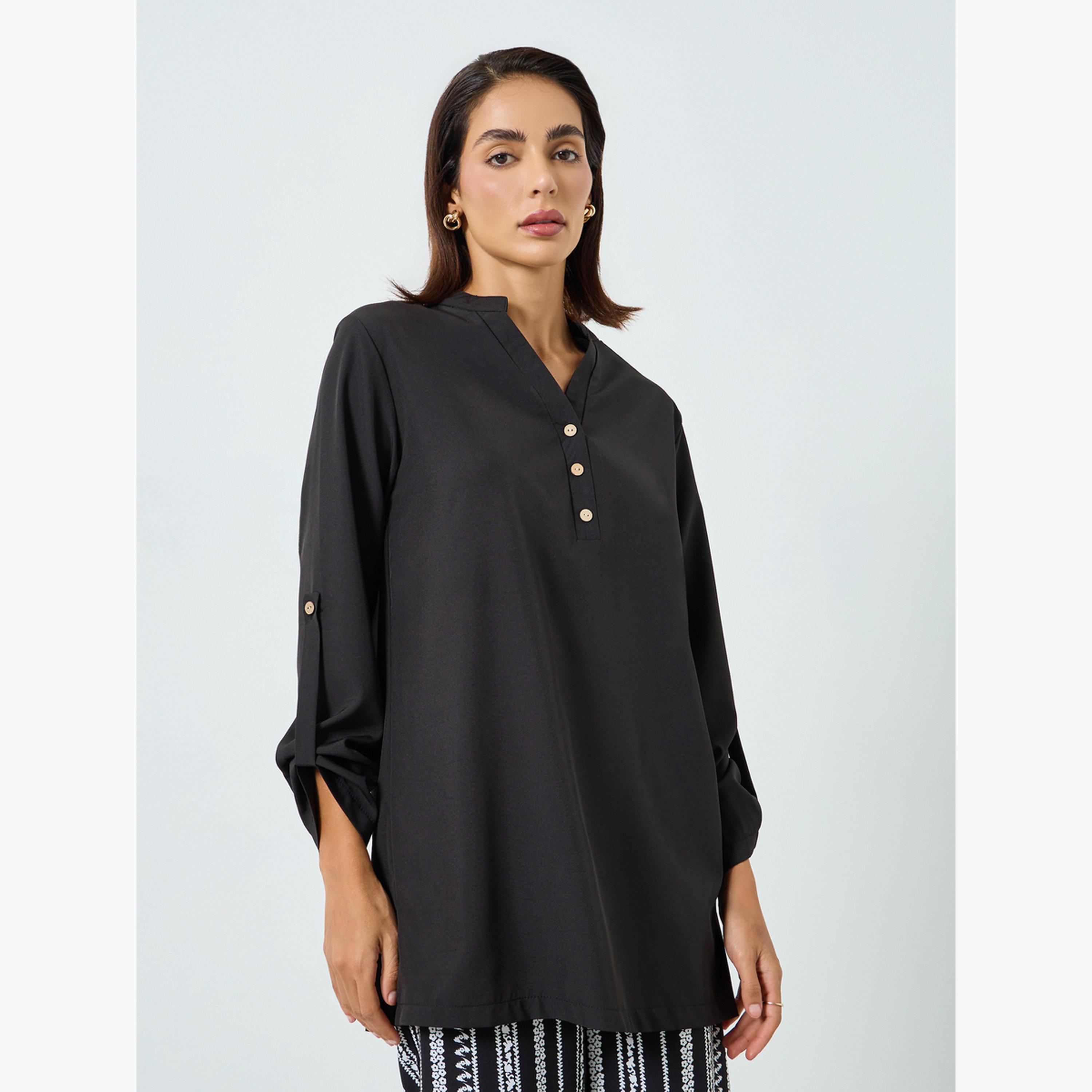 Take Two Women Black Solid Top and Striped Pants Co-Ords-women-clothing-coordsets-image-2