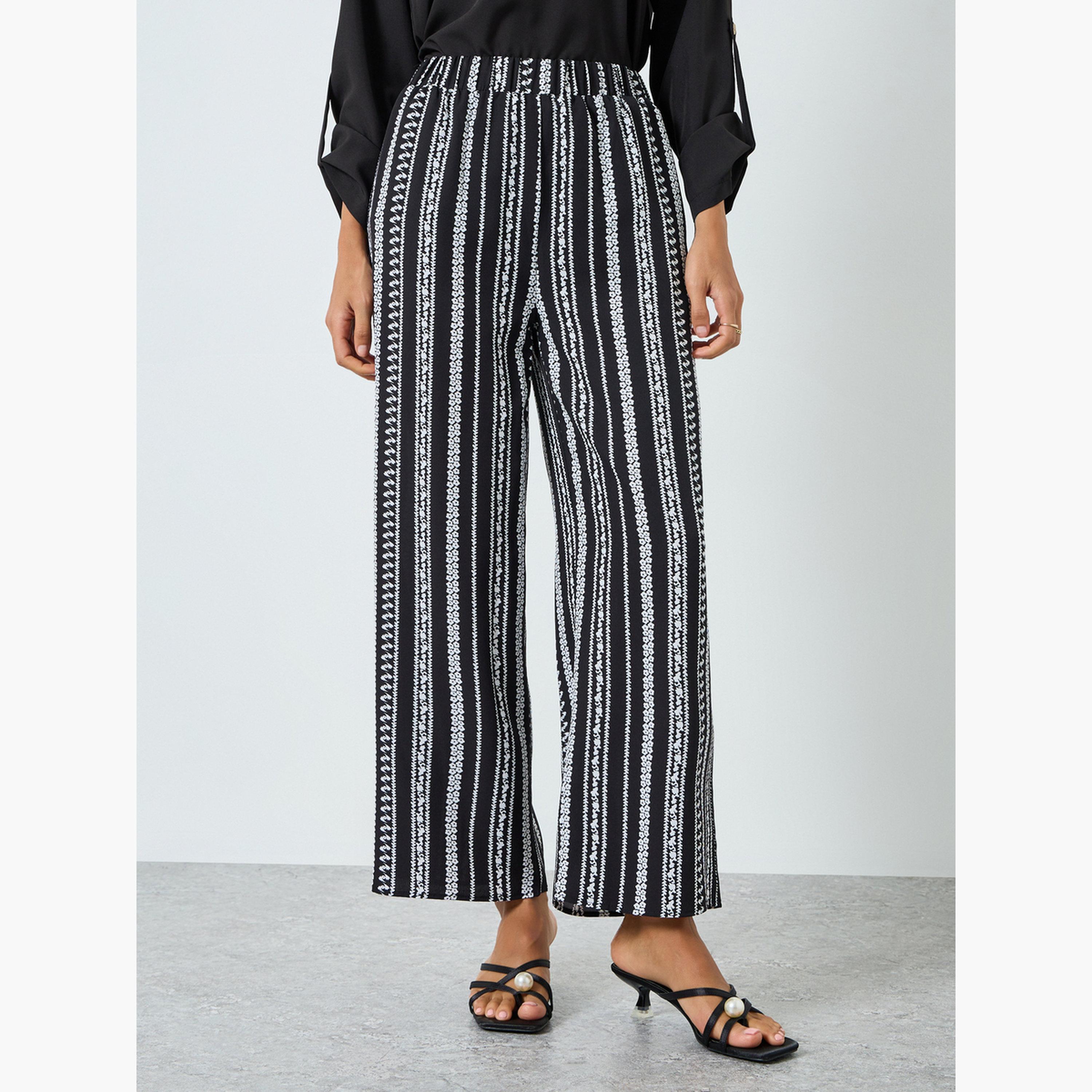 Take Two Women Black Solid Top and Striped Pants Co-Ords-women-clothing-coordsets-image-5