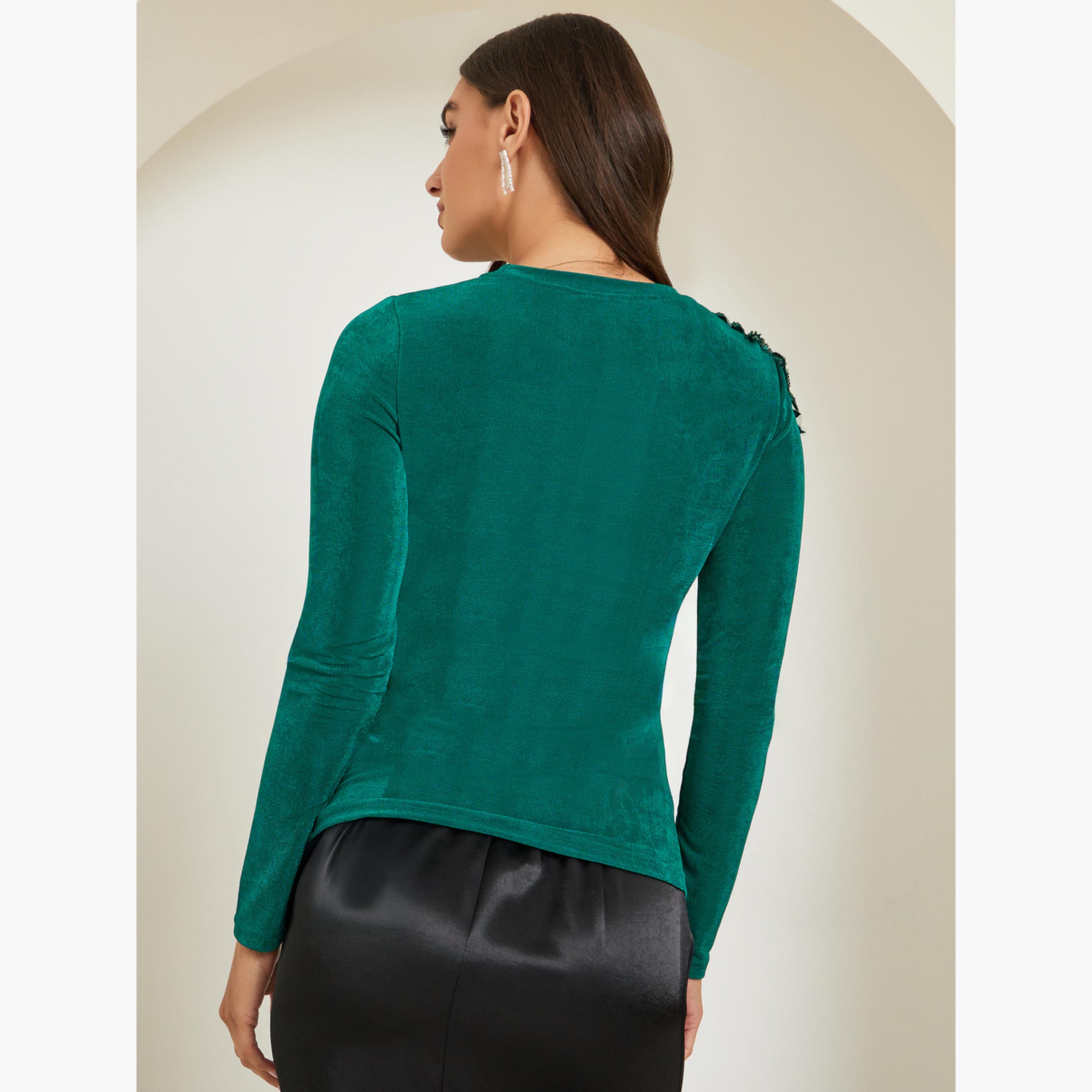 بلوزة محبوكة برقع ترتر-women-clothing-shirtsandblouses-blouses-image-4