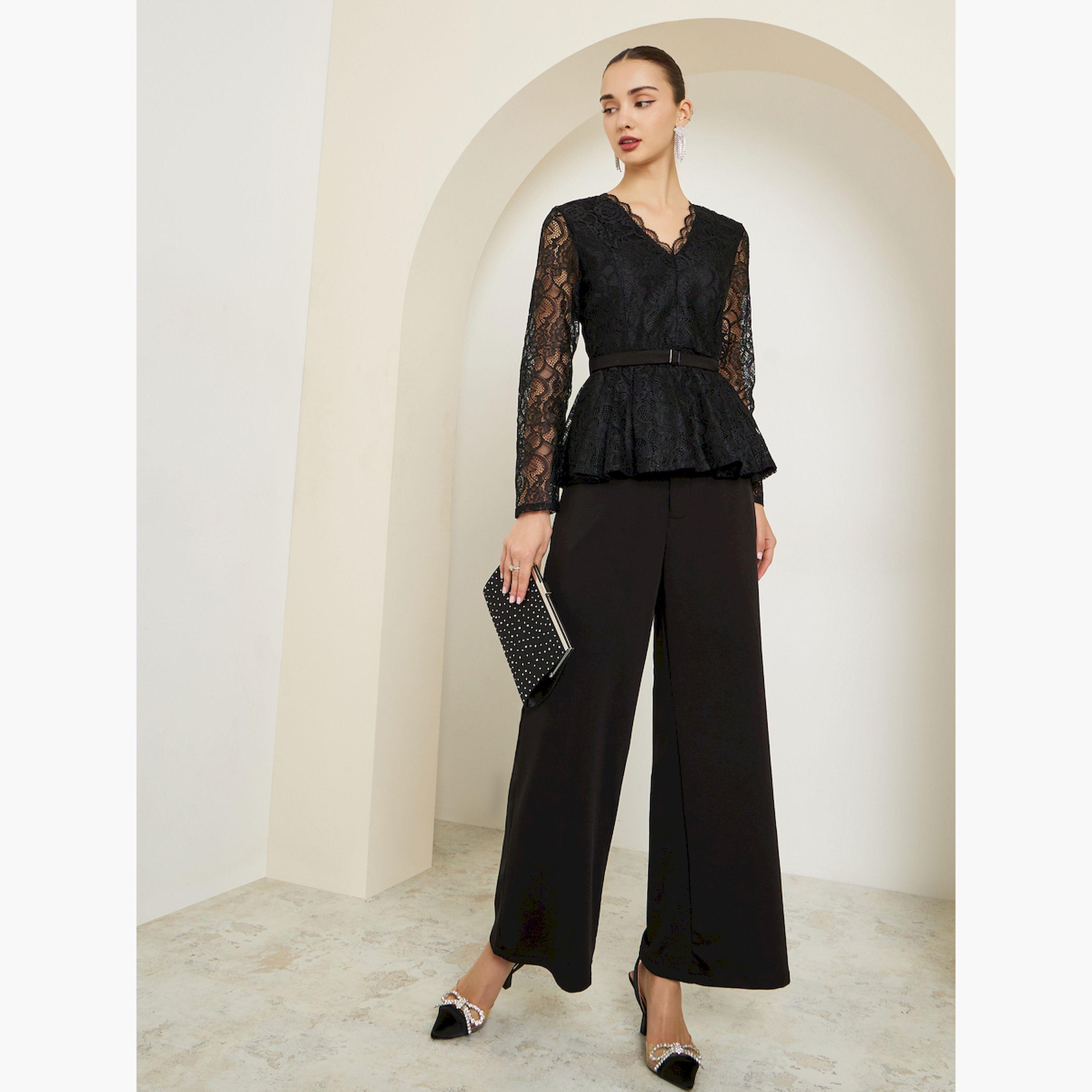 بلوزة بيبلوم دانتيل بياقة سكالوب-women-clothing-shirtsandblouses-blouses-image-2