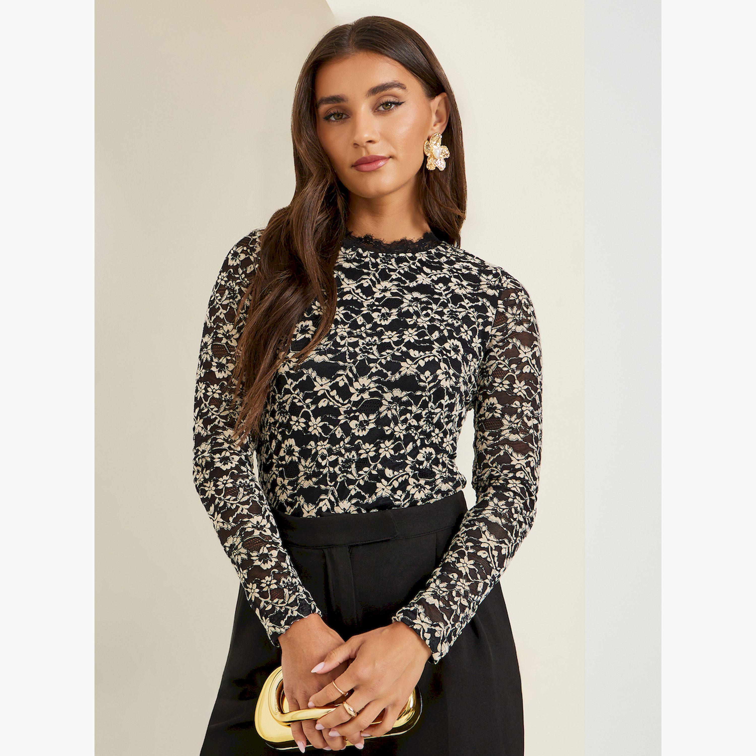 بلوزة دانتيل بأكمام طويلة-women-clothing-shirtsandblouses-blouses-image-1