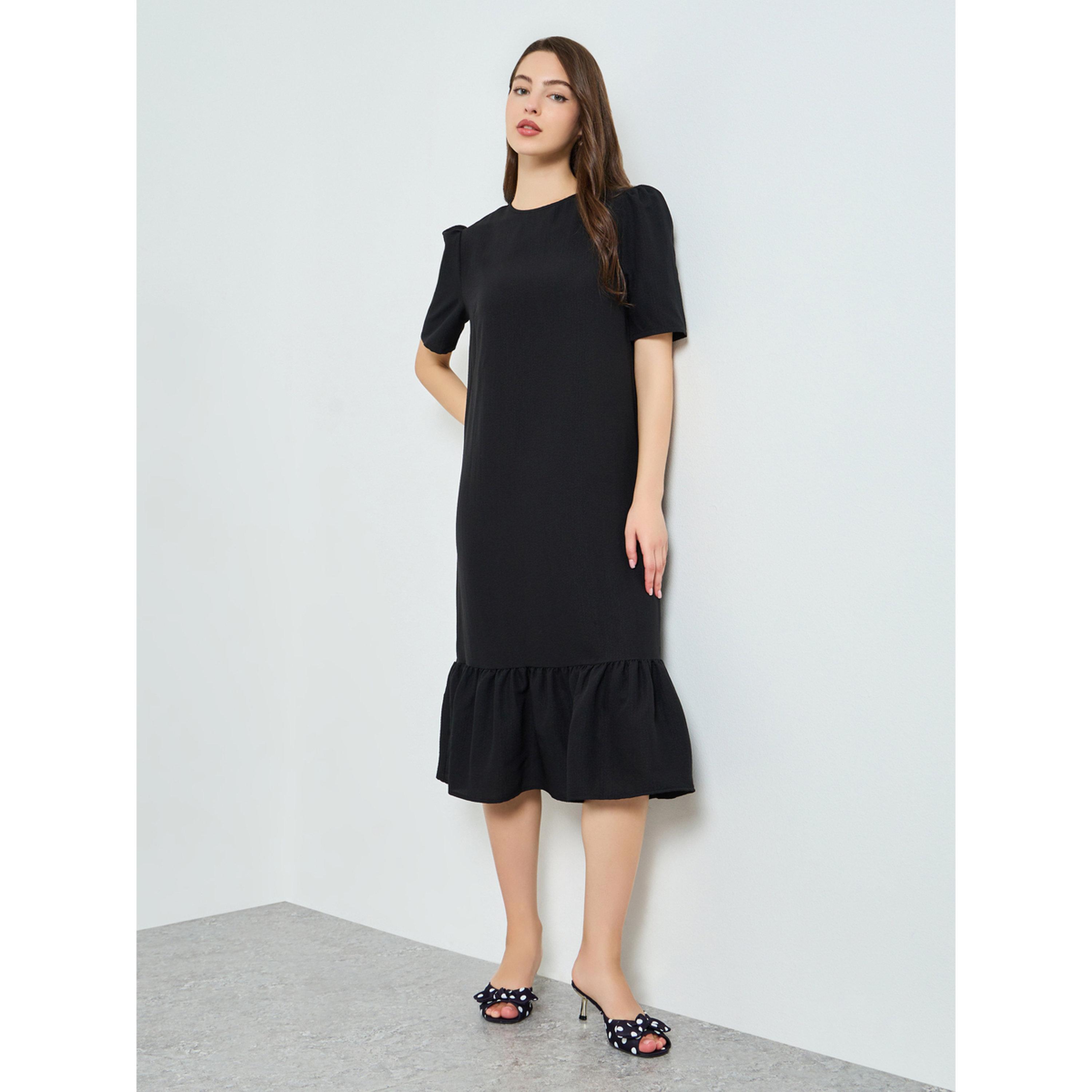 فستان ميدي شيفت وأكمام قصيرة-women-clothing-dresses-image-3