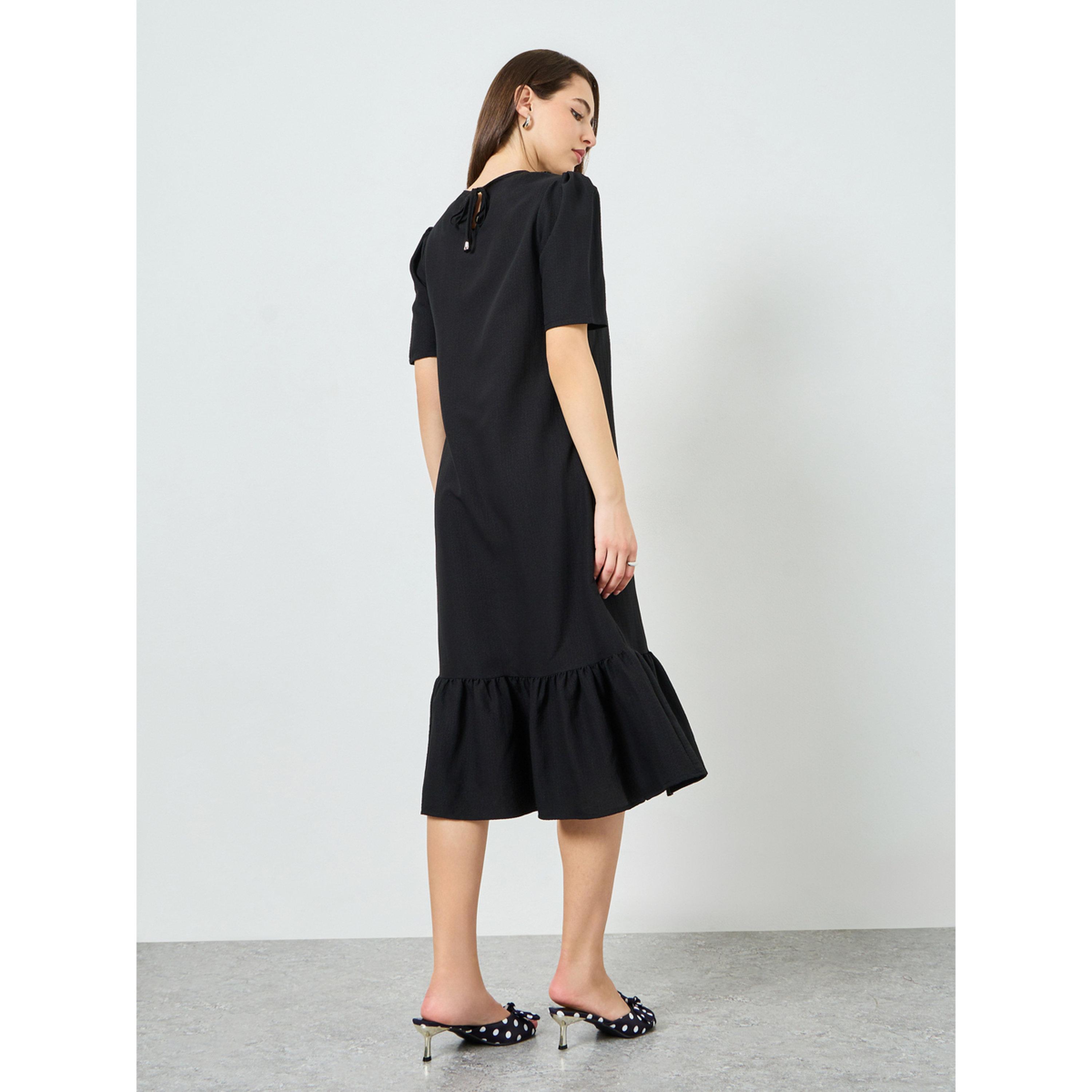 فستان ميدي شيفت وأكمام قصيرة-women-clothing-dresses-image-4
