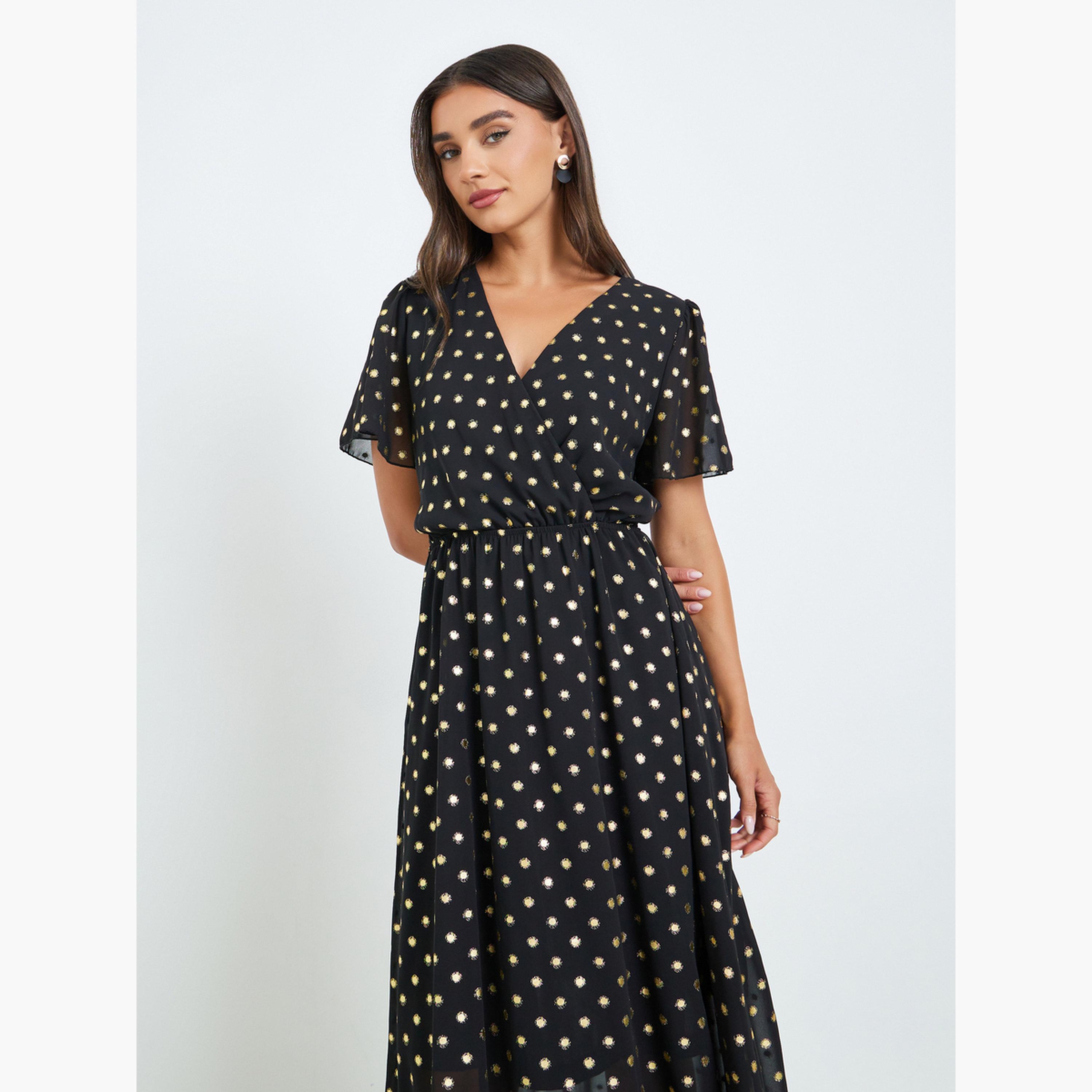 فستان طويل بنقاط بولكا وتصميم مريح-women-clothing-dresses-image-5