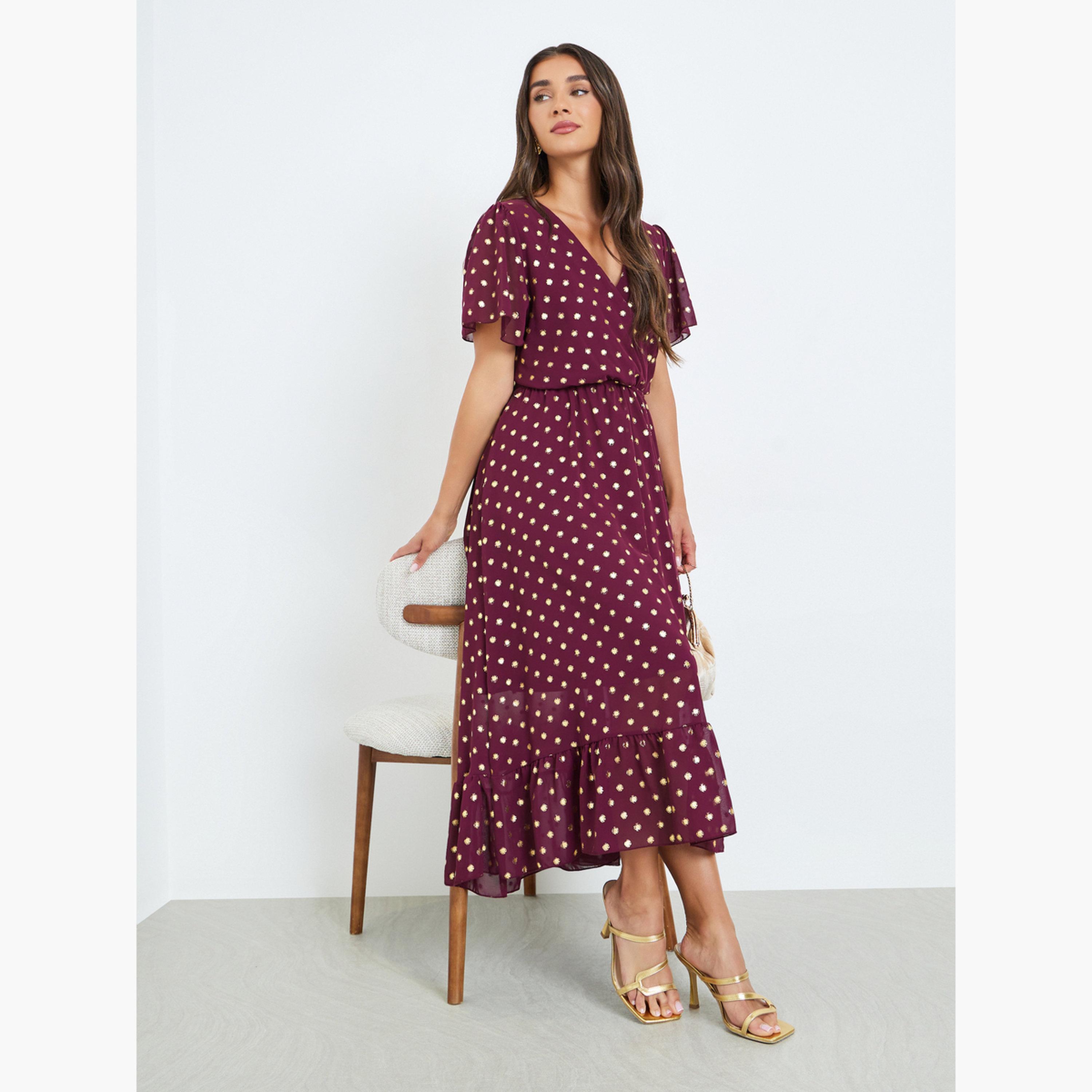 فستان طويل بنقاط بولكا وتصميم مريح-women-clothing-dresses-image-3