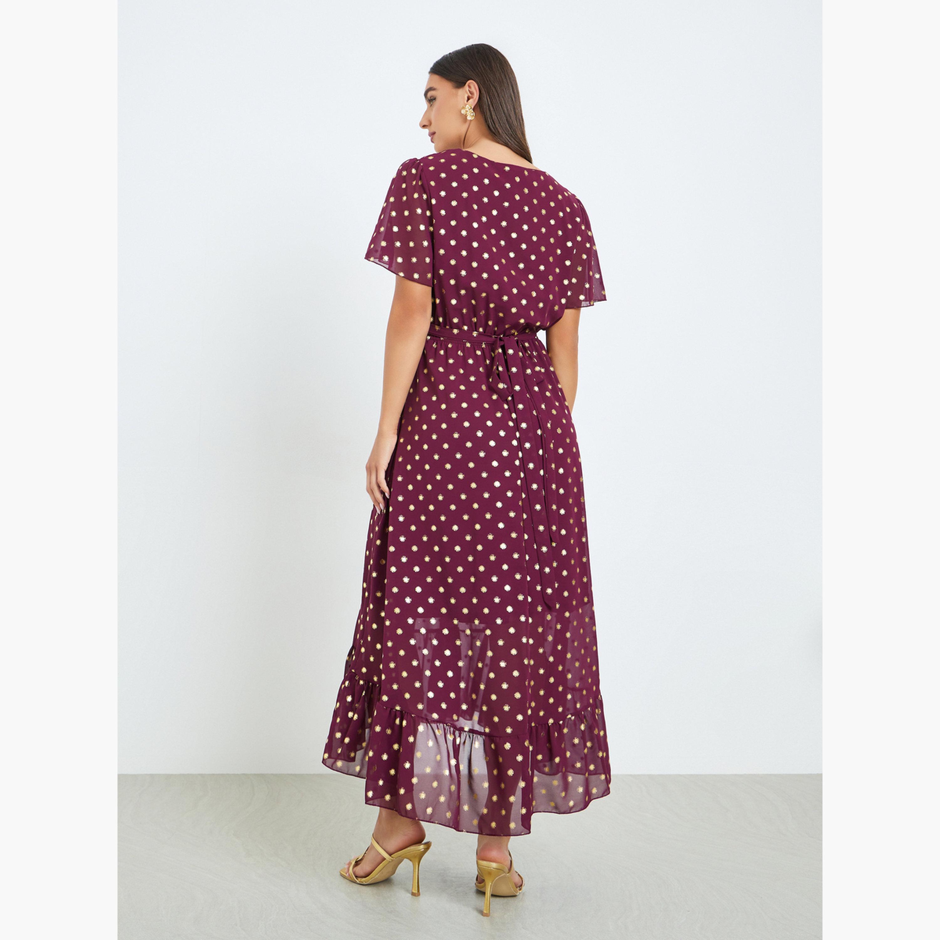 فستان طويل بنقاط بولكا وتصميم مريح-women-clothing-dresses-image-4