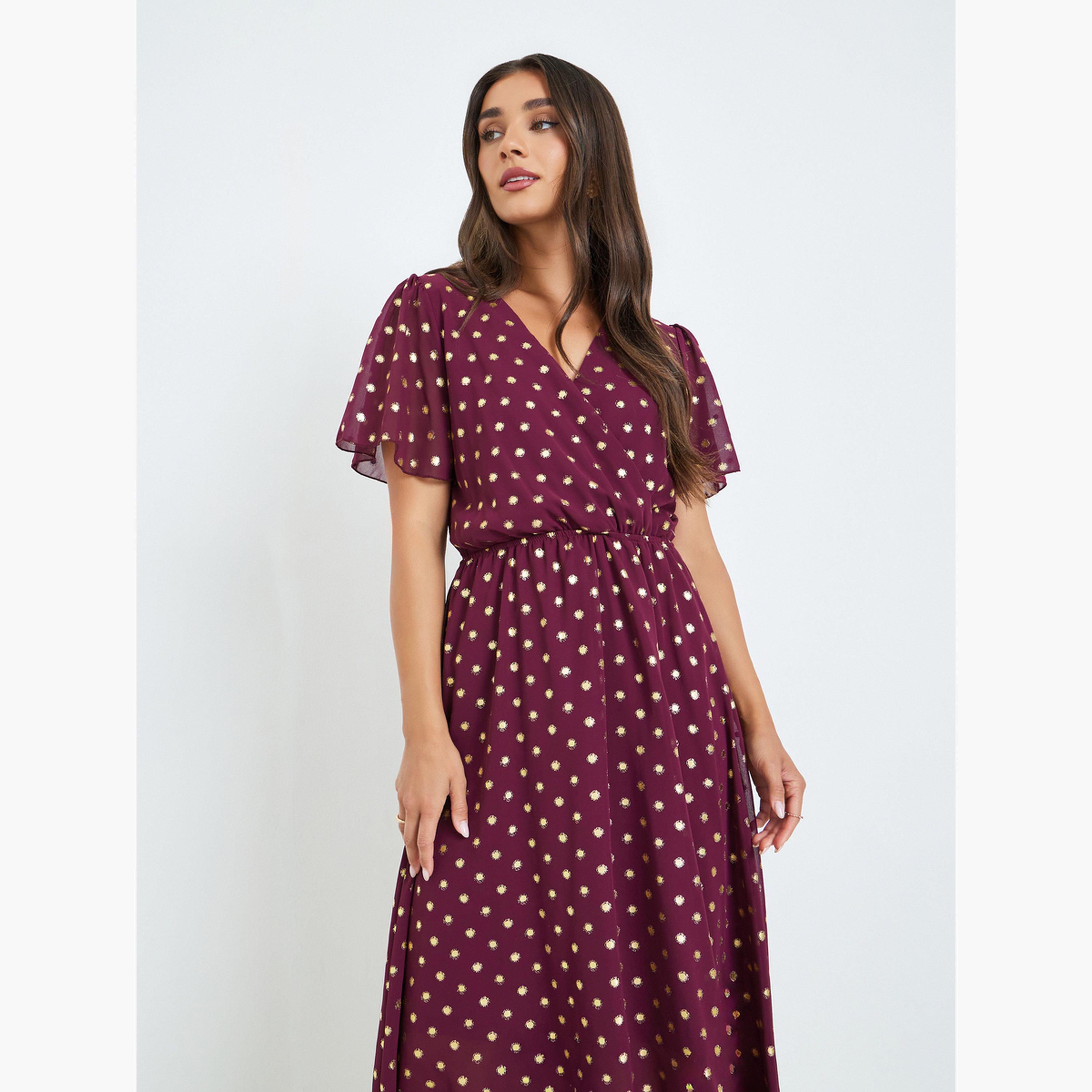 فستان طويل بنقاط بولكا وتصميم مريح-women-clothing-dresses-image-5