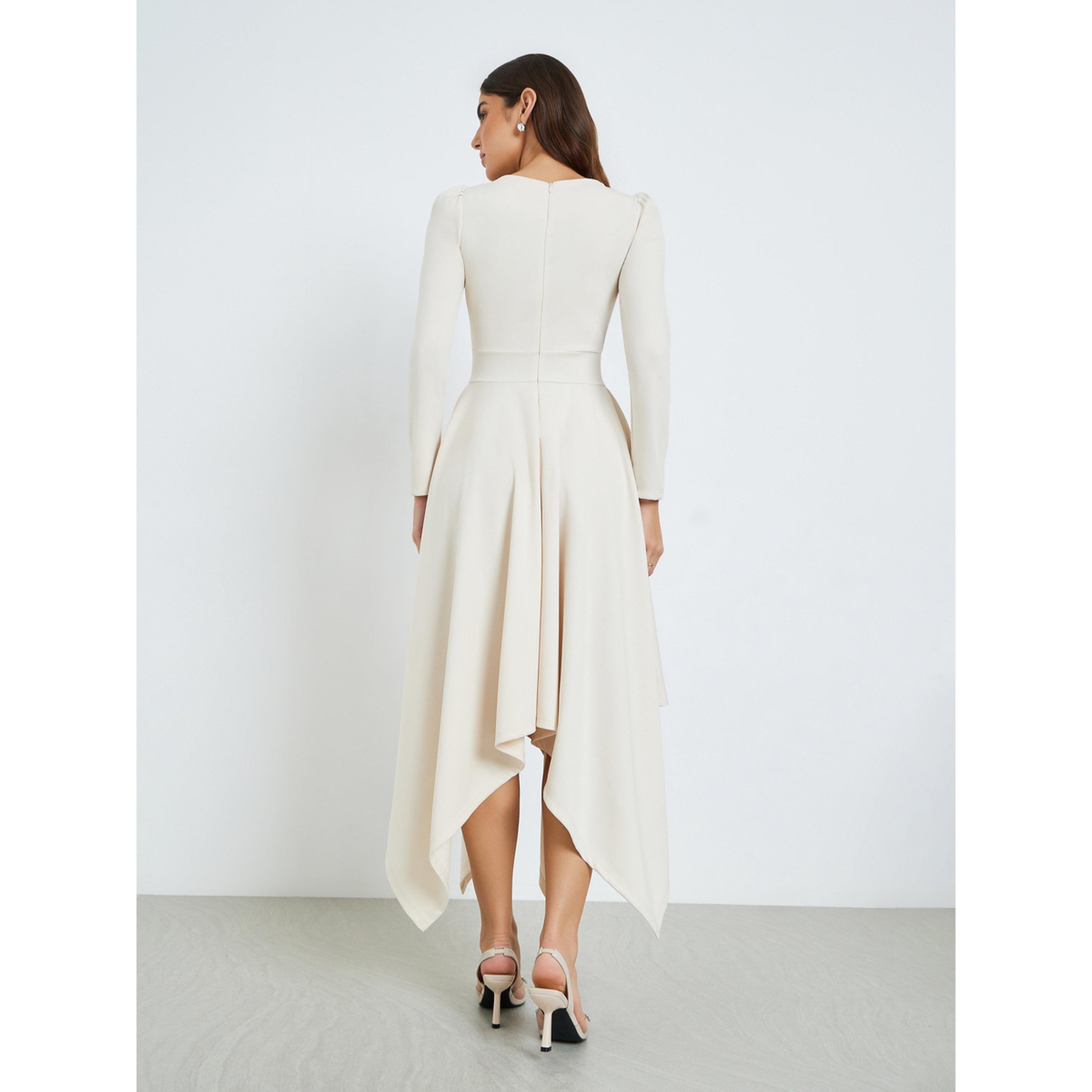 Styli Women Cream High-Low Hem Maxi Dress-women-clothing-dresses-image-3