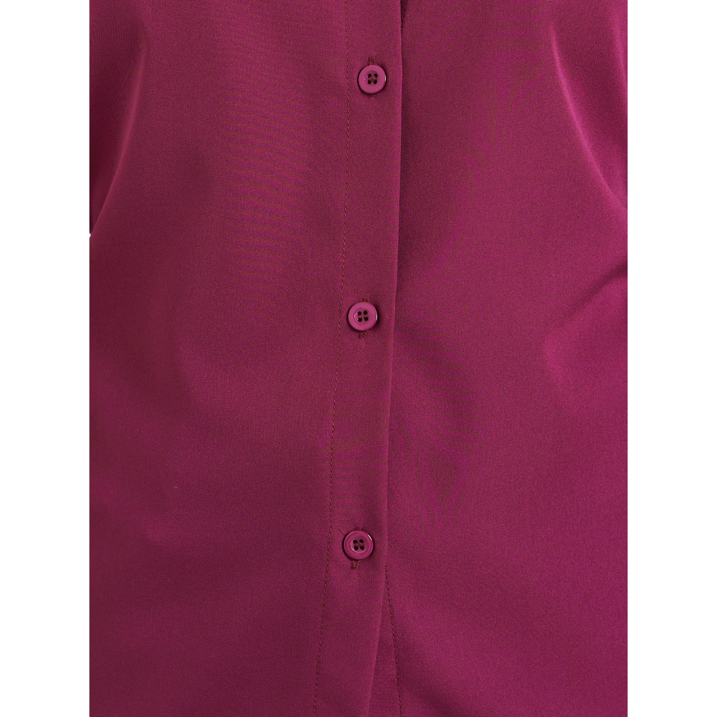 Styli Women Burgundy Button-Down Shirt-women-clothing-shirtsandblouses-shirts-image-3
