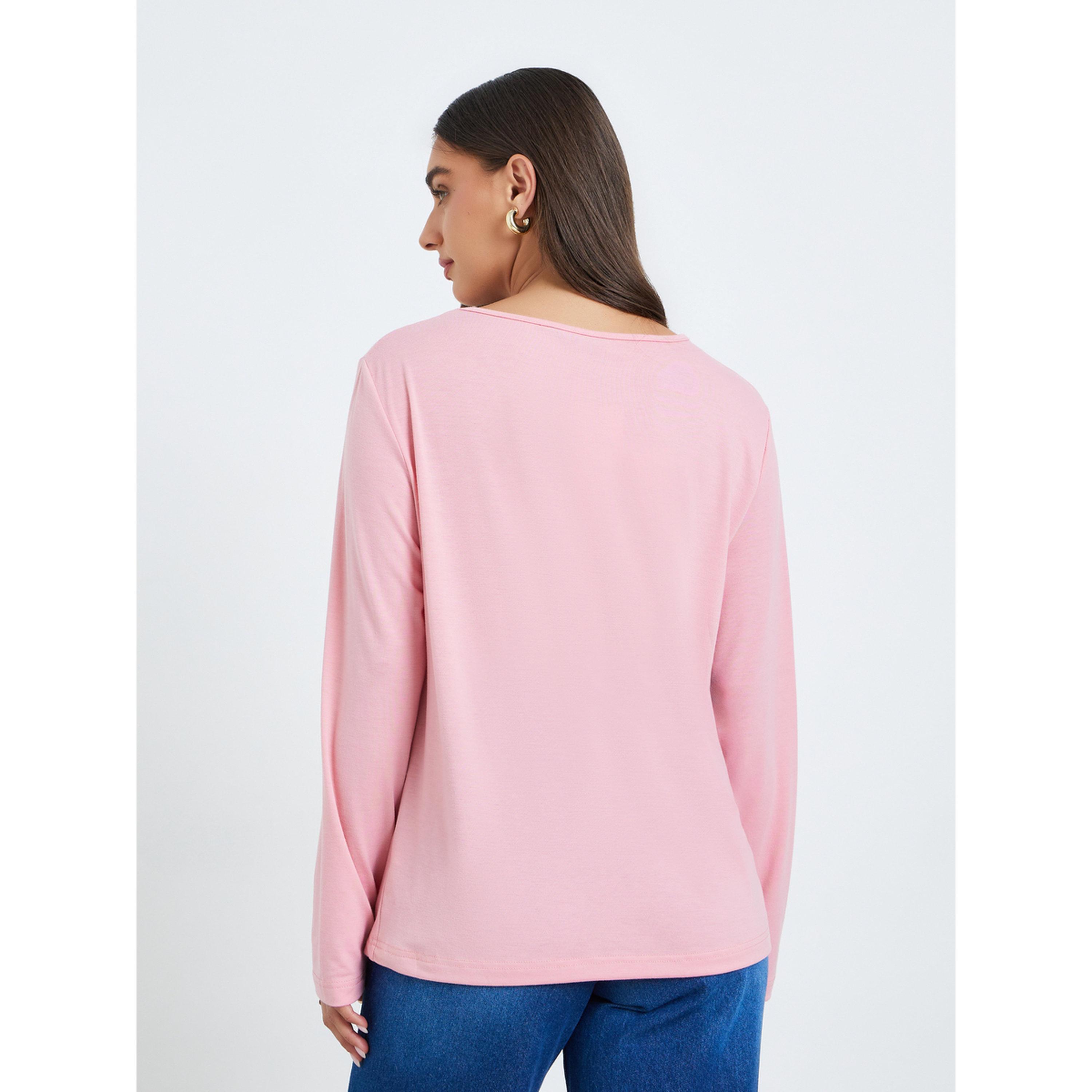 بلوزة محبوكة بتفاصيل عقدة-women-clothing-tshirts-image-4