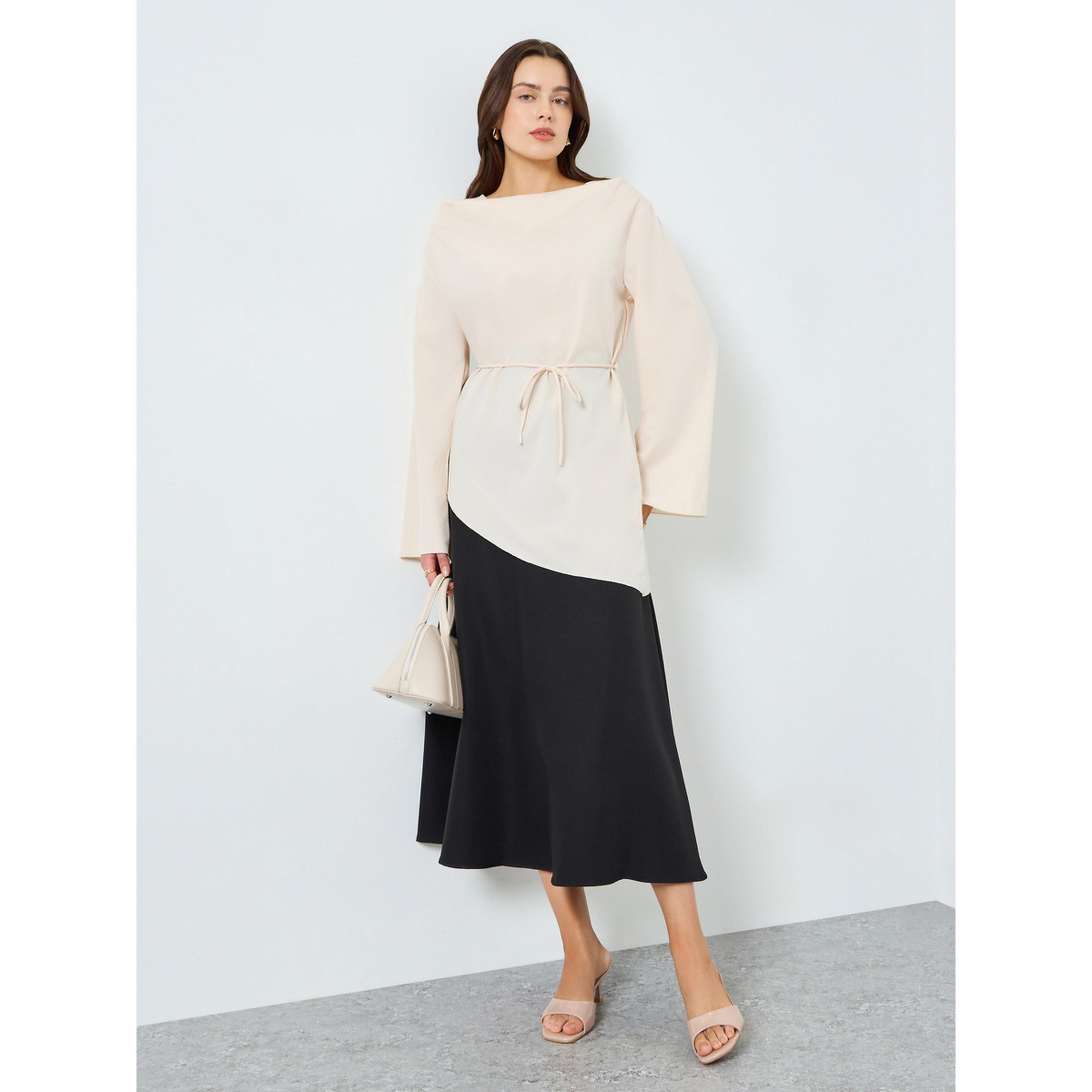بلوزة بأكمام طويلة ورباط خصر-women-clothing-shirtsandblouses-blouses-image-2