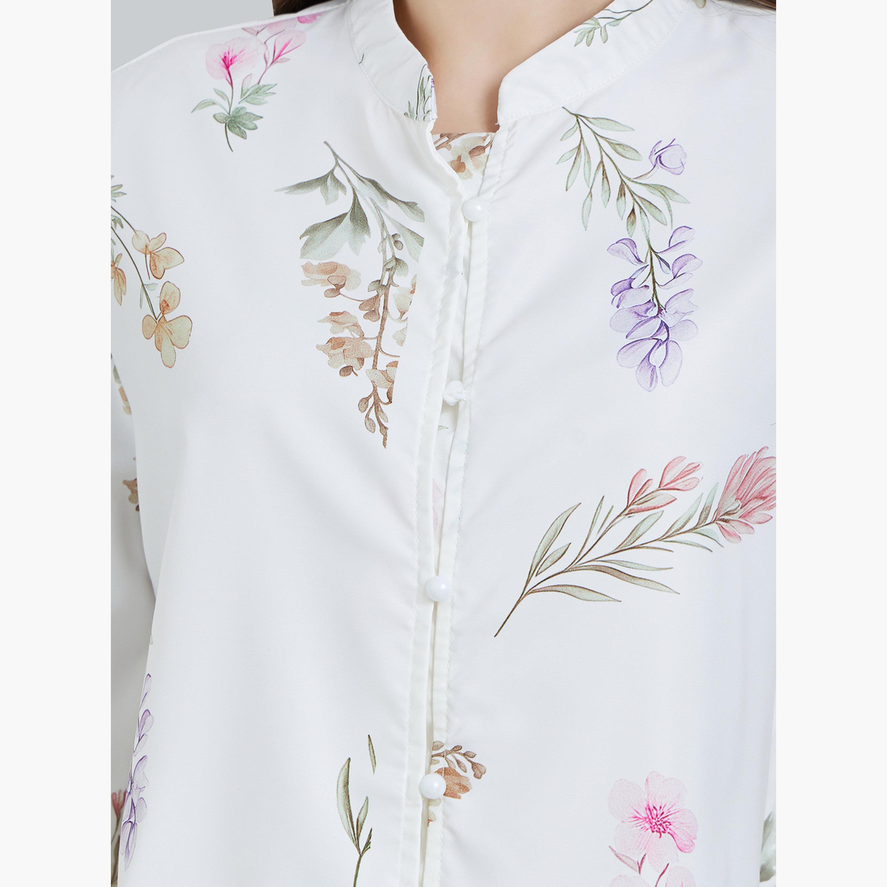 Styli White Floral Print Top and Maxi Skirt Co-ords-women-clothing-coordsets-image-4