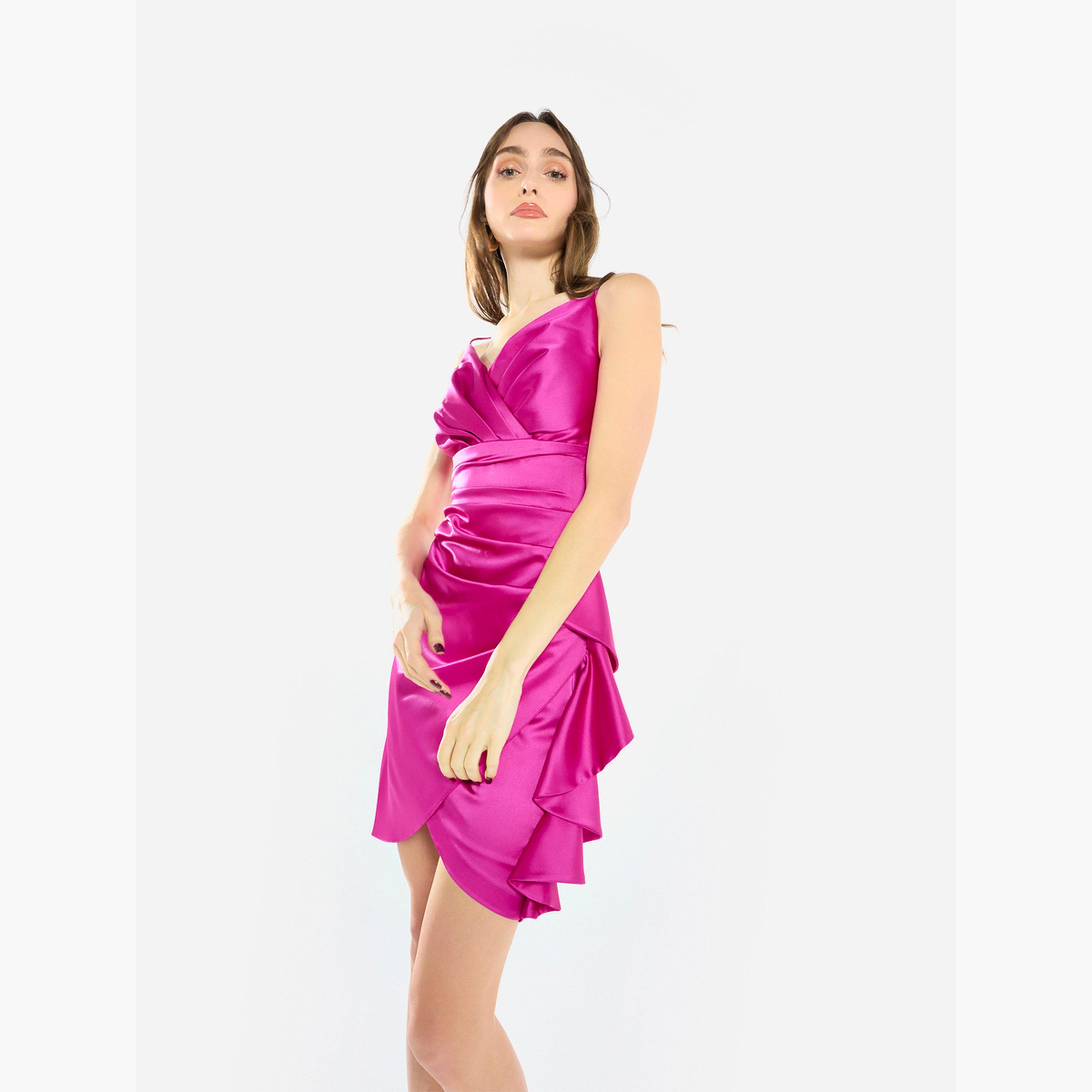 فستان كوكتيل بزمزمات وتصميم غير متماثل-women-clothing-dresses-image-1