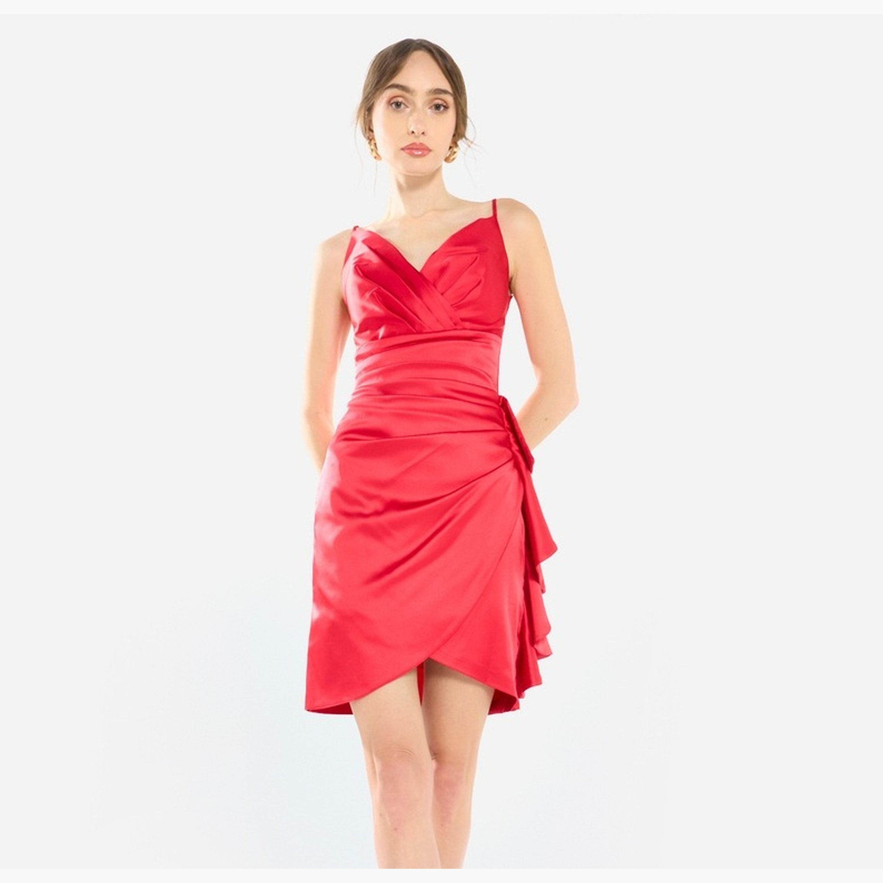 فستان كوكتيل بزمزمات وتصميم غير متماثل-women-clothing-dresses-image-1