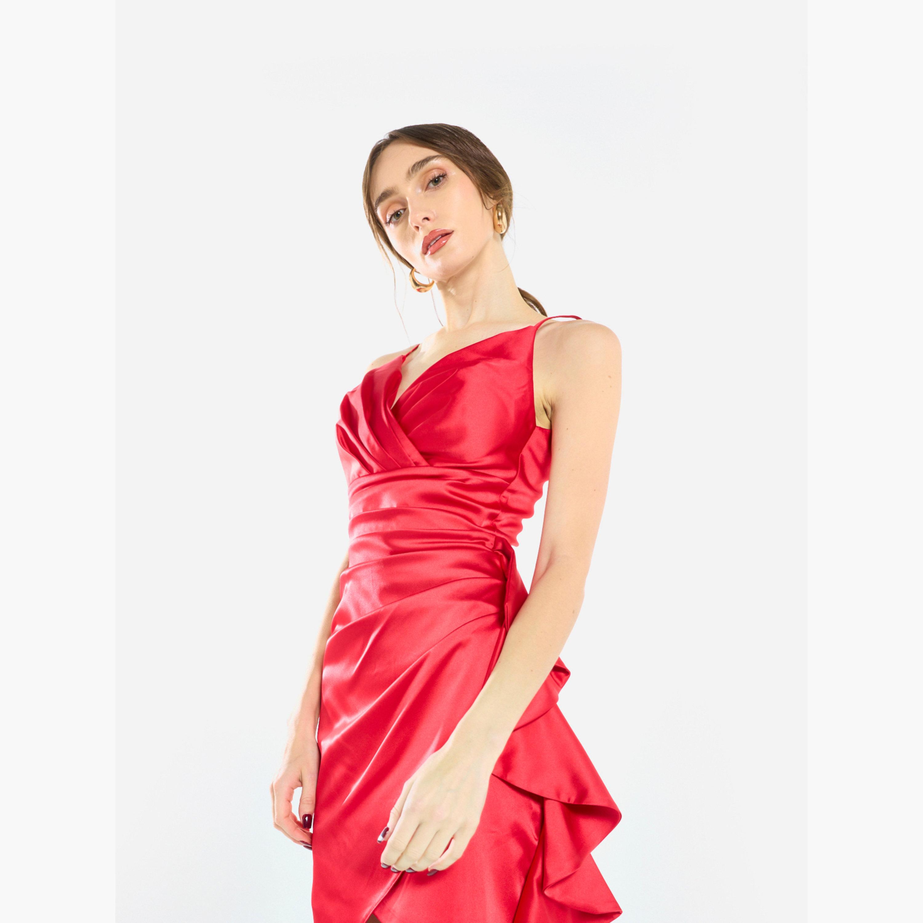 فستان كوكتيل بزمزمات وتصميم غير متماثل-women-clothing-dresses-image-4