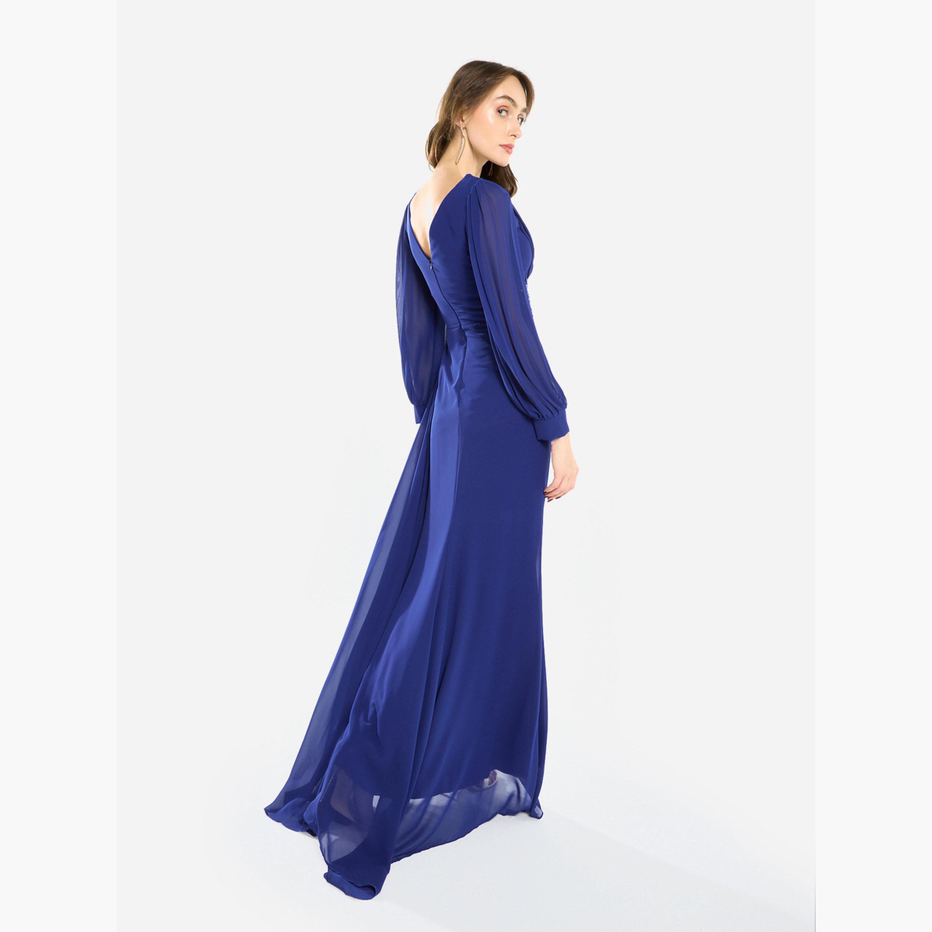 House of Moda Women Flowing Cape Embellished Maxi Dress-women-clothing-dresses-image-6
