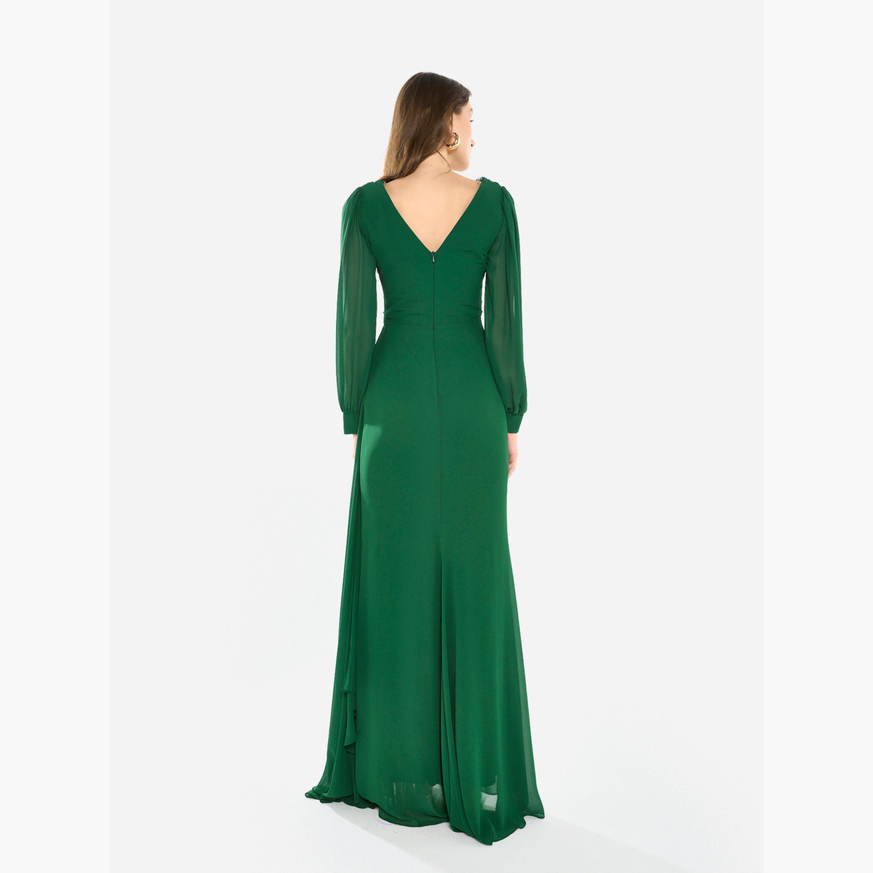 House of Moda Women Flowing Cape Embellished Maxi Dress-women-clothing-dresses-image-5