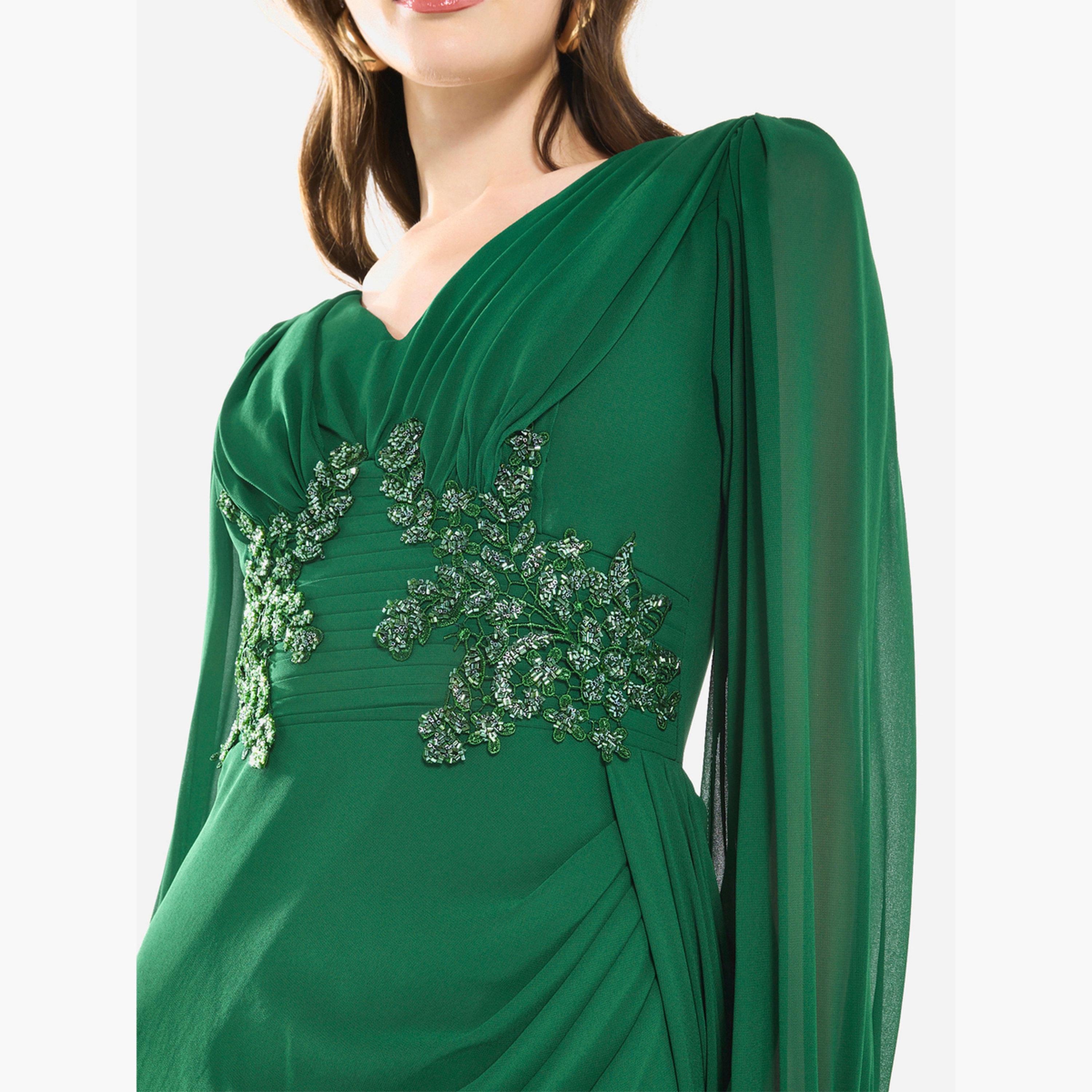 House of Moda Women Flowing Cape Embellished Maxi Dress-women-clothing-dresses-image-6