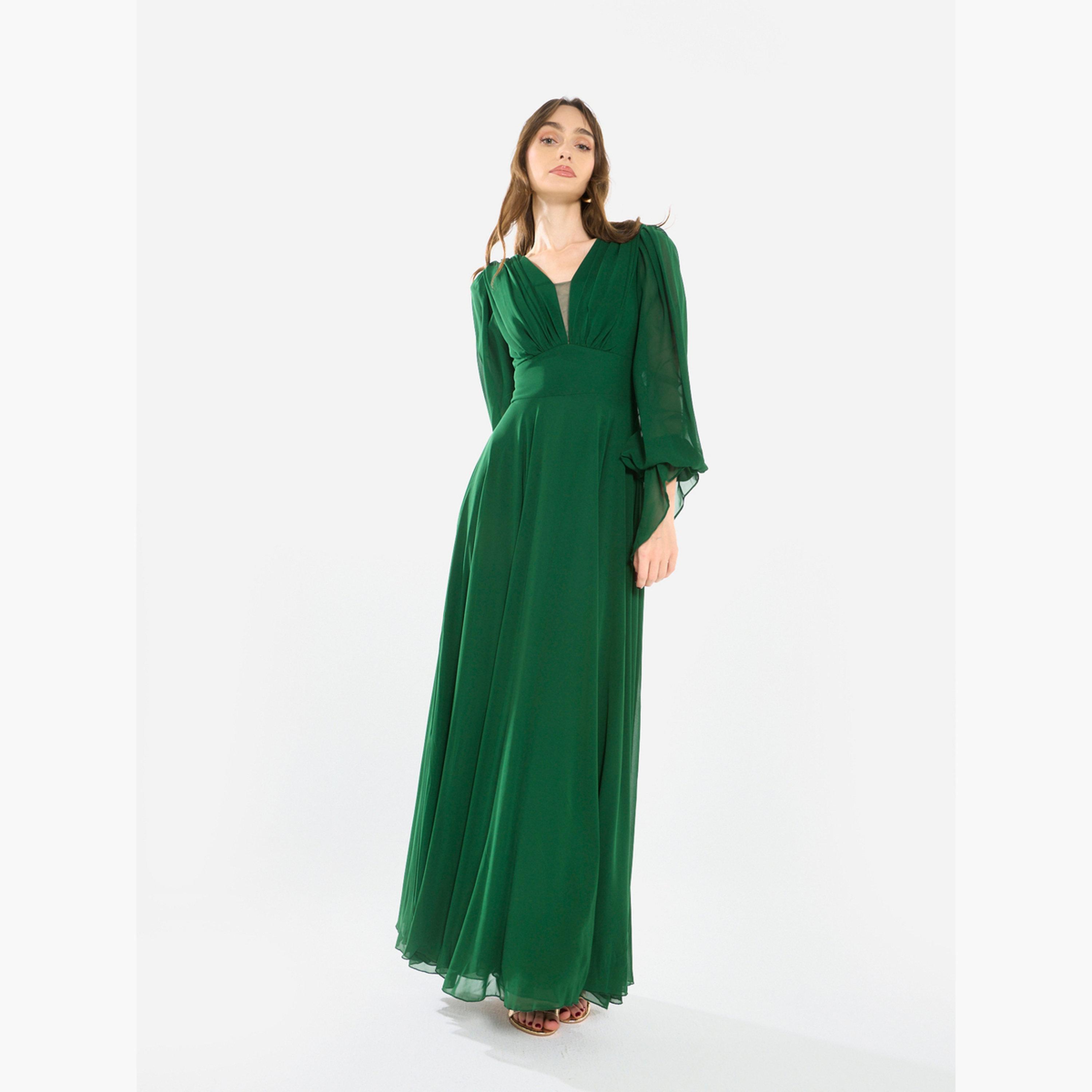 فستان طويل شيفون بليسيه-women-clothing-dresses-image-2