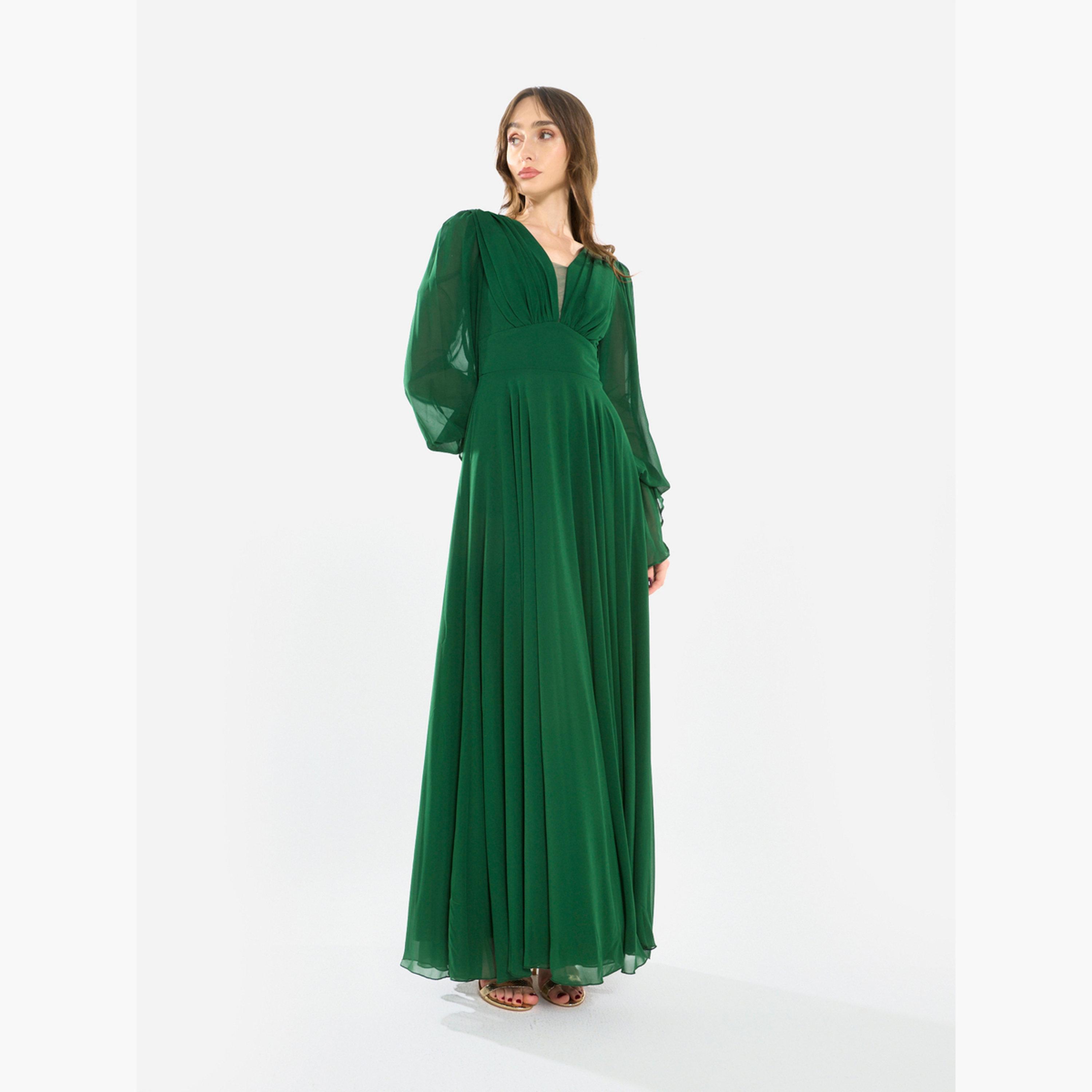 فستان طويل شيفون بليسيه-women-clothing-dresses-image-3