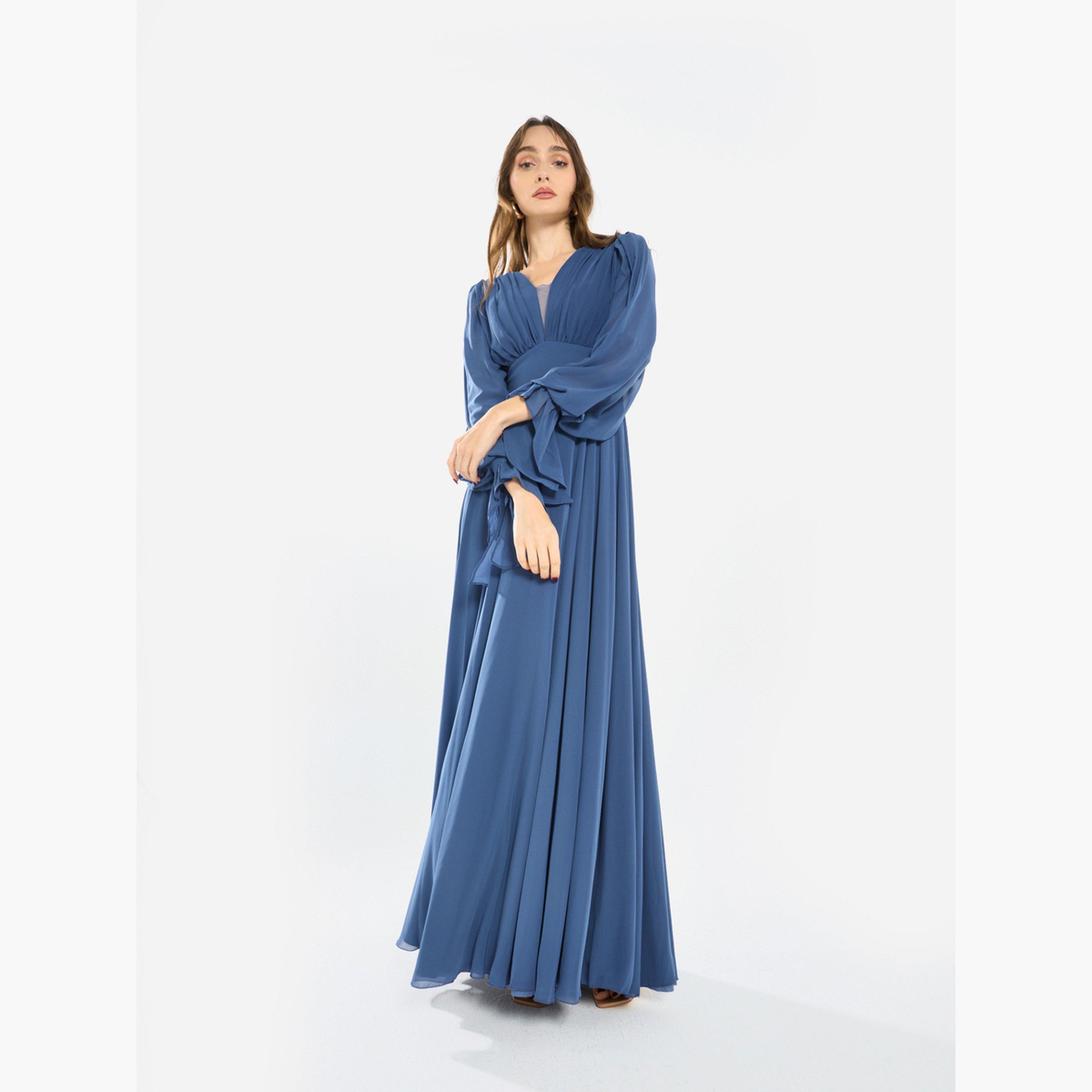 فستان طويل شيفون بليسيه-women-clothing-dresses-image-3