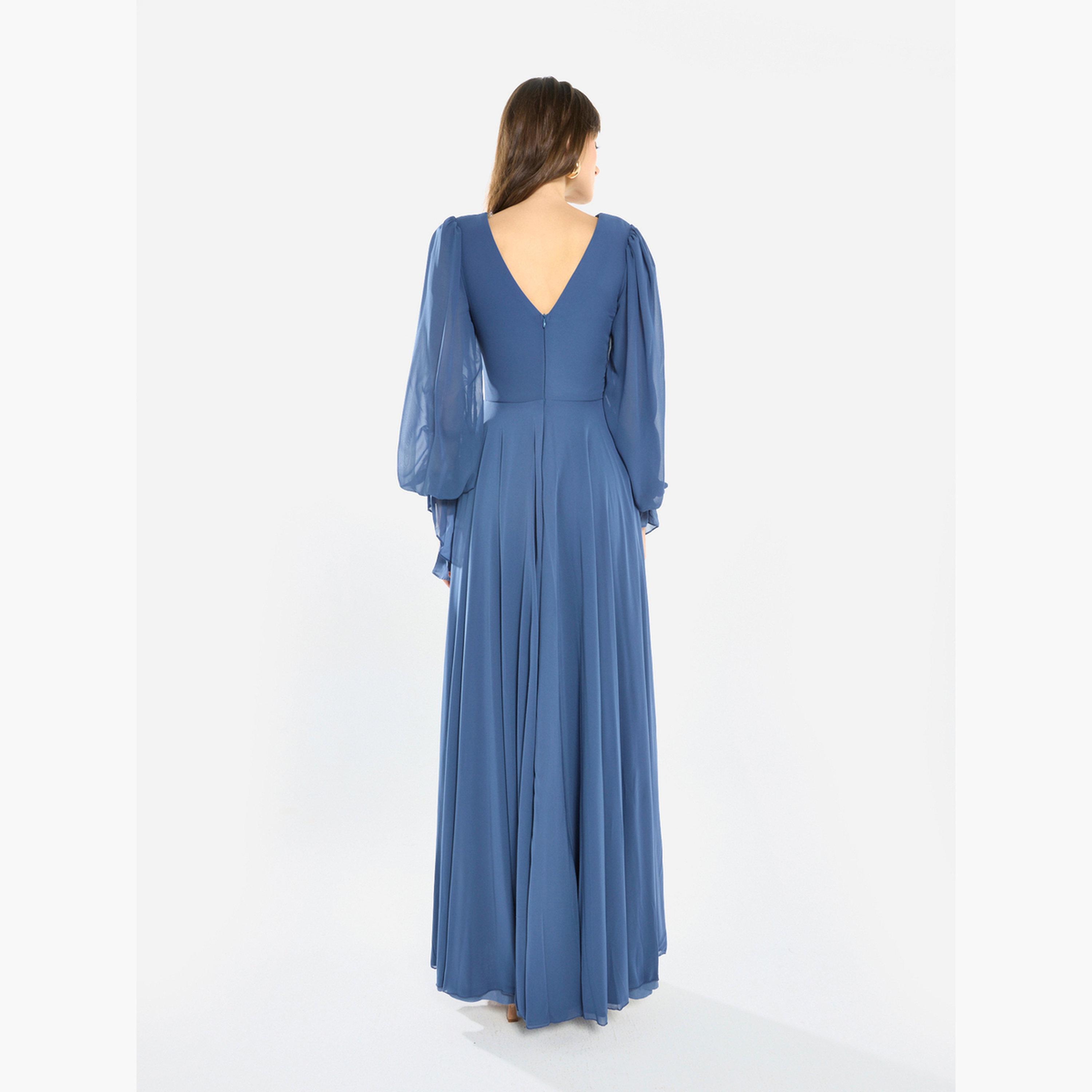 فستان طويل شيفون بليسيه-women-clothing-dresses-image-5