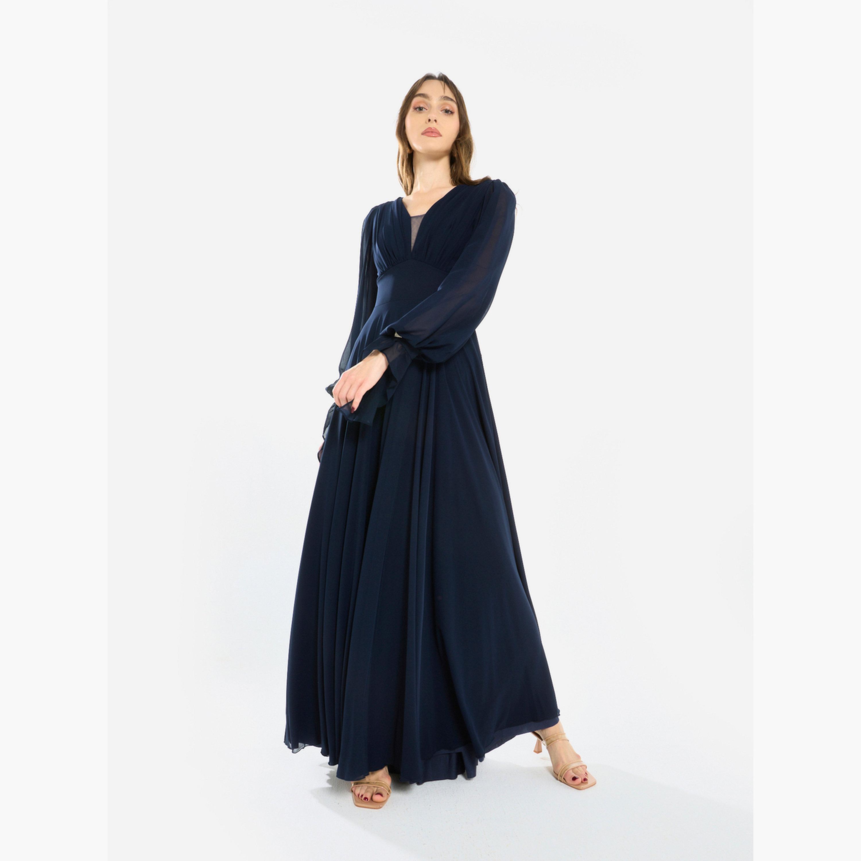House of Moda Women Pleated Chiffon Maxi Dress-women-clothing-dresses-image-2