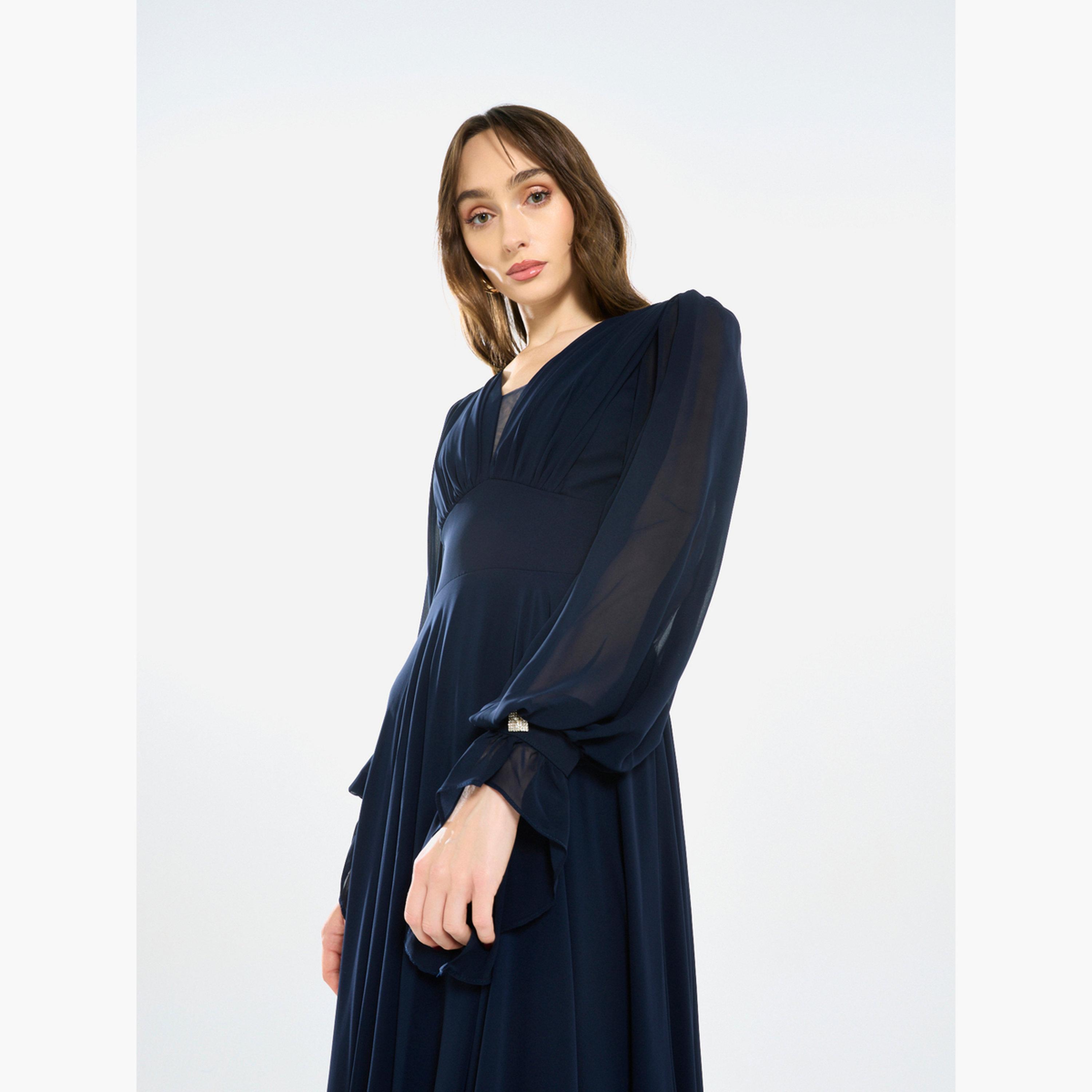 House of Moda Women Pleated Chiffon Maxi Dress-women-clothing-dresses-image-4