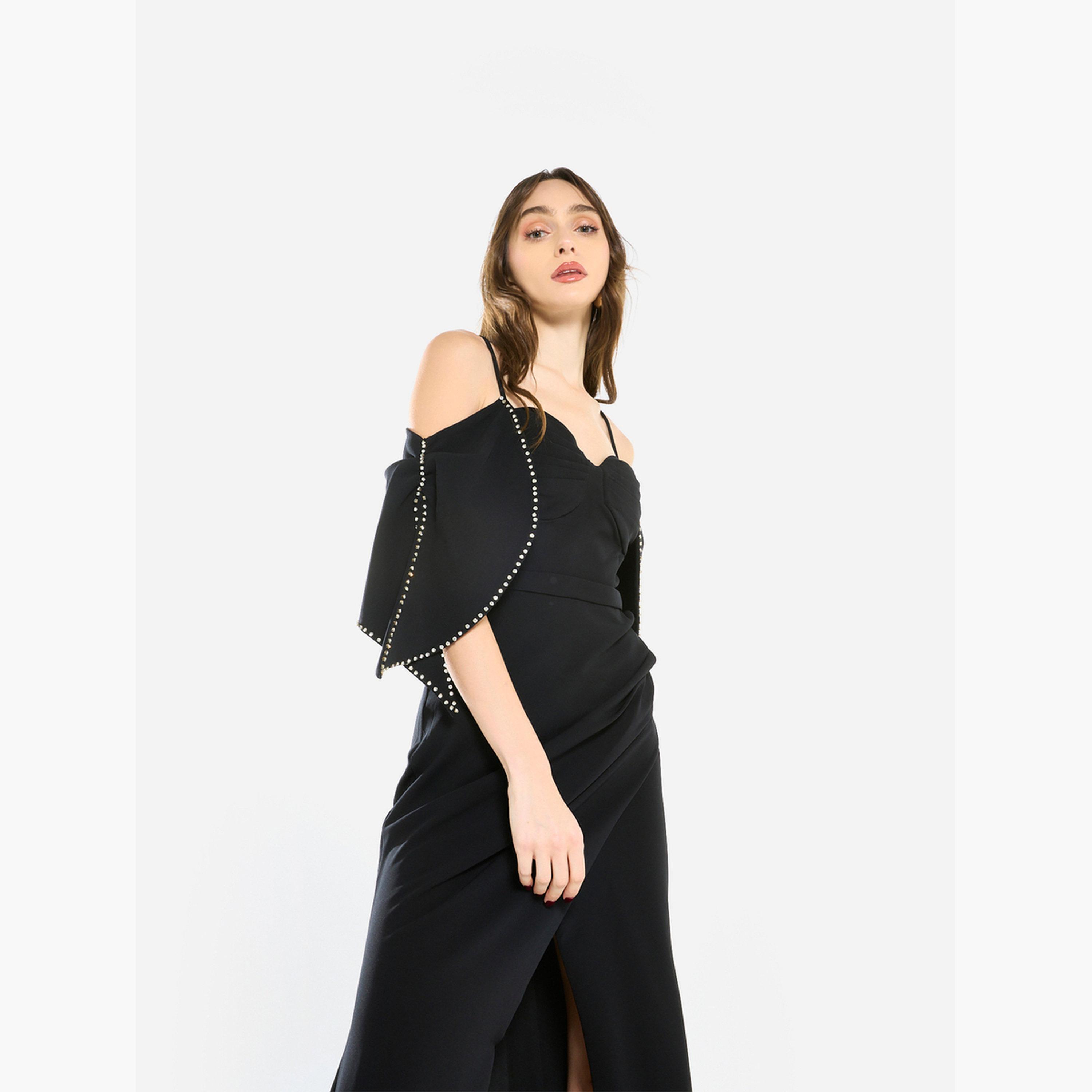 فستان طويل بنمط حورية البحر وتفاصيل لؤلؤ-women-clothing-dresses-image-4