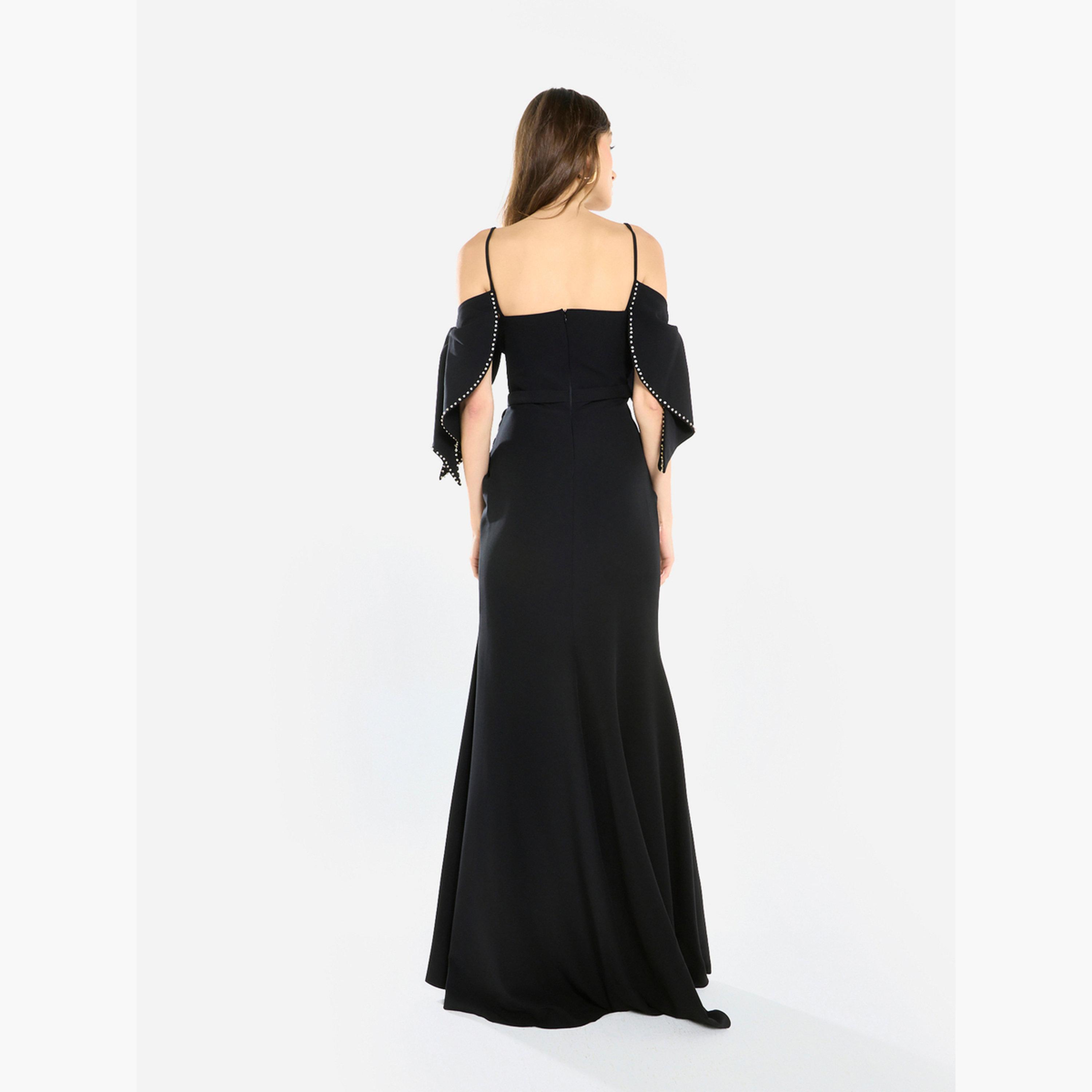 فستان طويل بنمط حورية البحر وتفاصيل لؤلؤ-women-clothing-dresses-image-5