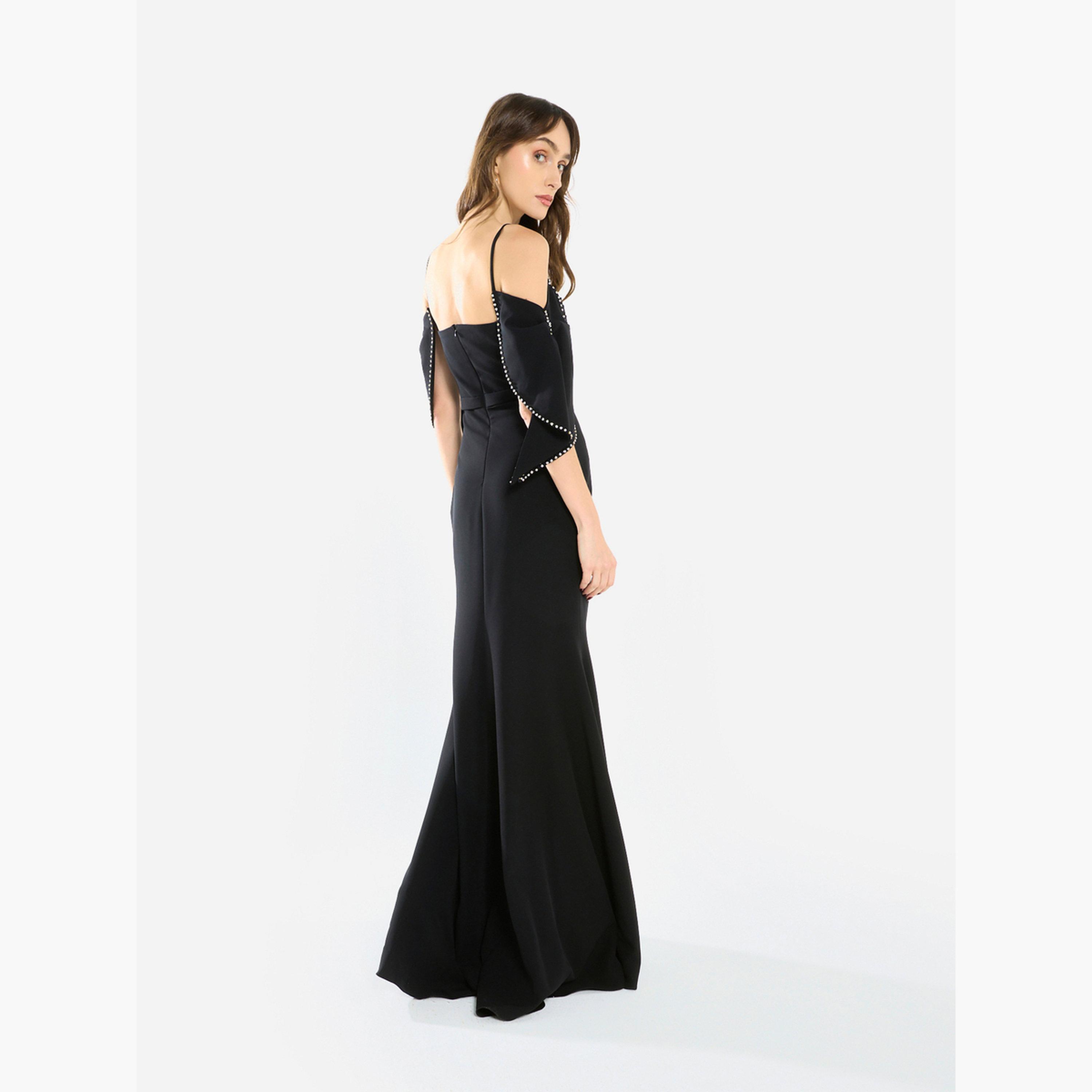 فستان طويل بنمط حورية البحر وتفاصيل لؤلؤ-women-clothing-dresses-image-6