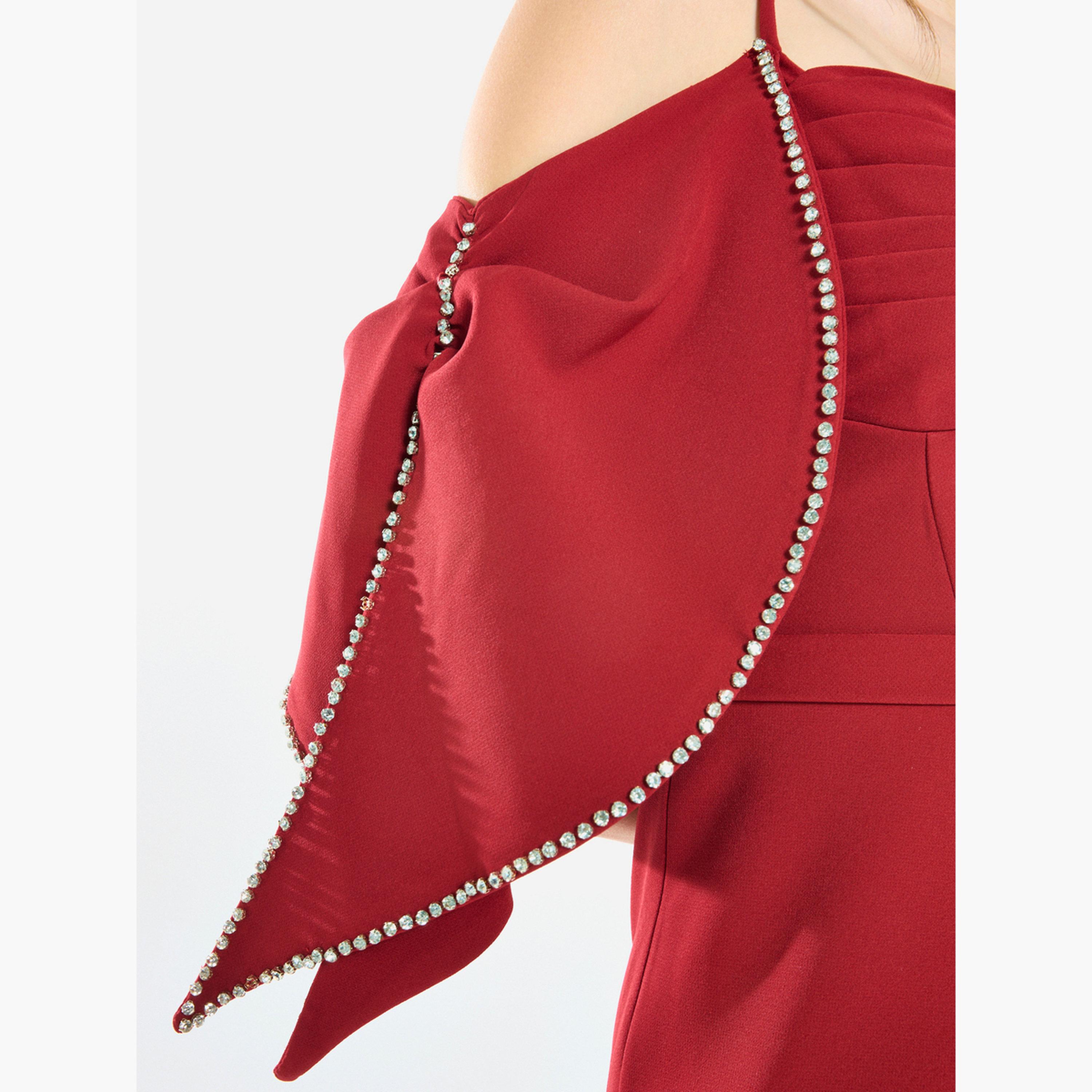 فستان طويل بنمط حورية البحر وتفاصيل لؤلؤ-women-clothing-dresses-image-6
