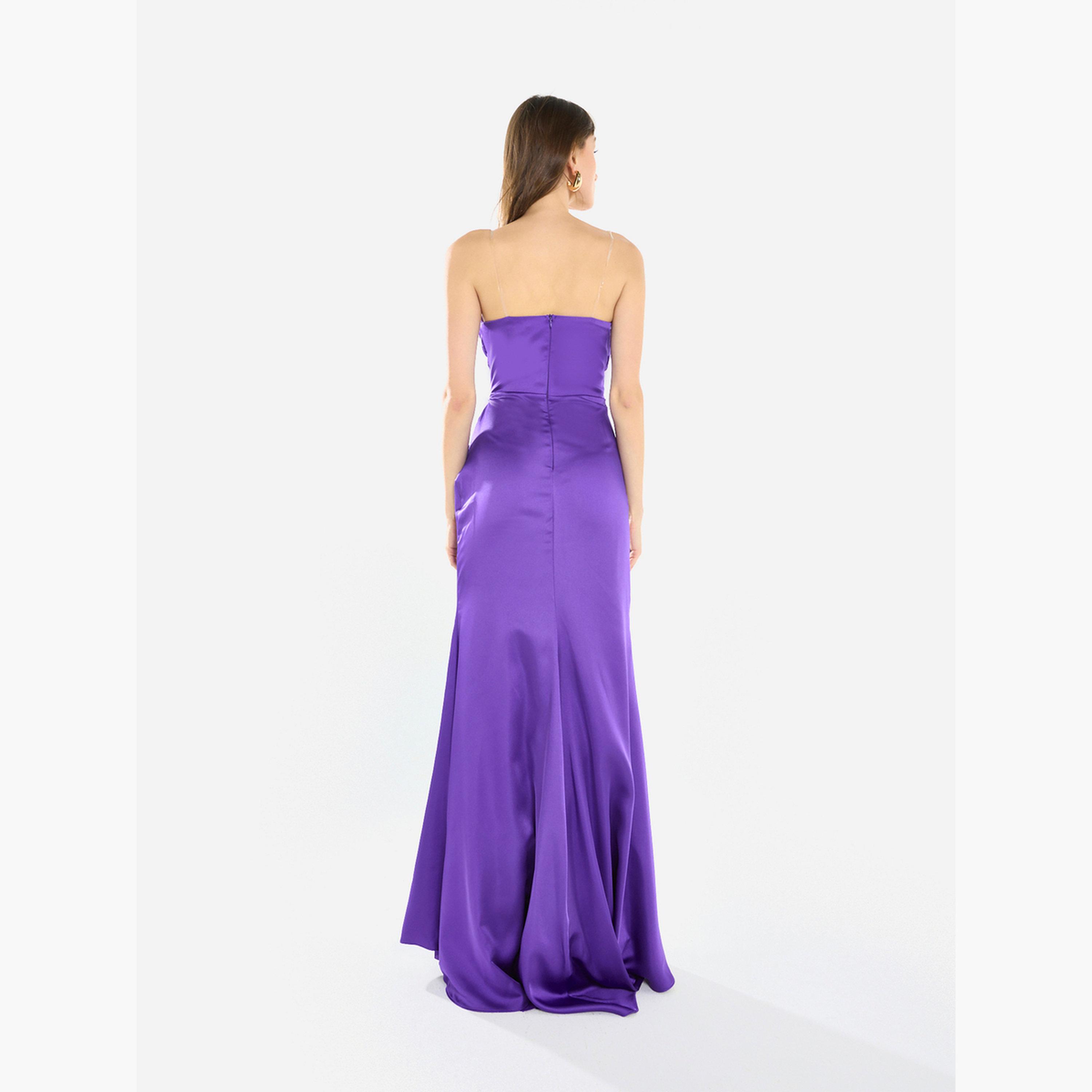 فستان سهرة طويل ساتان درابيه بفتحة ومزين-women-clothing-dresses-image-5