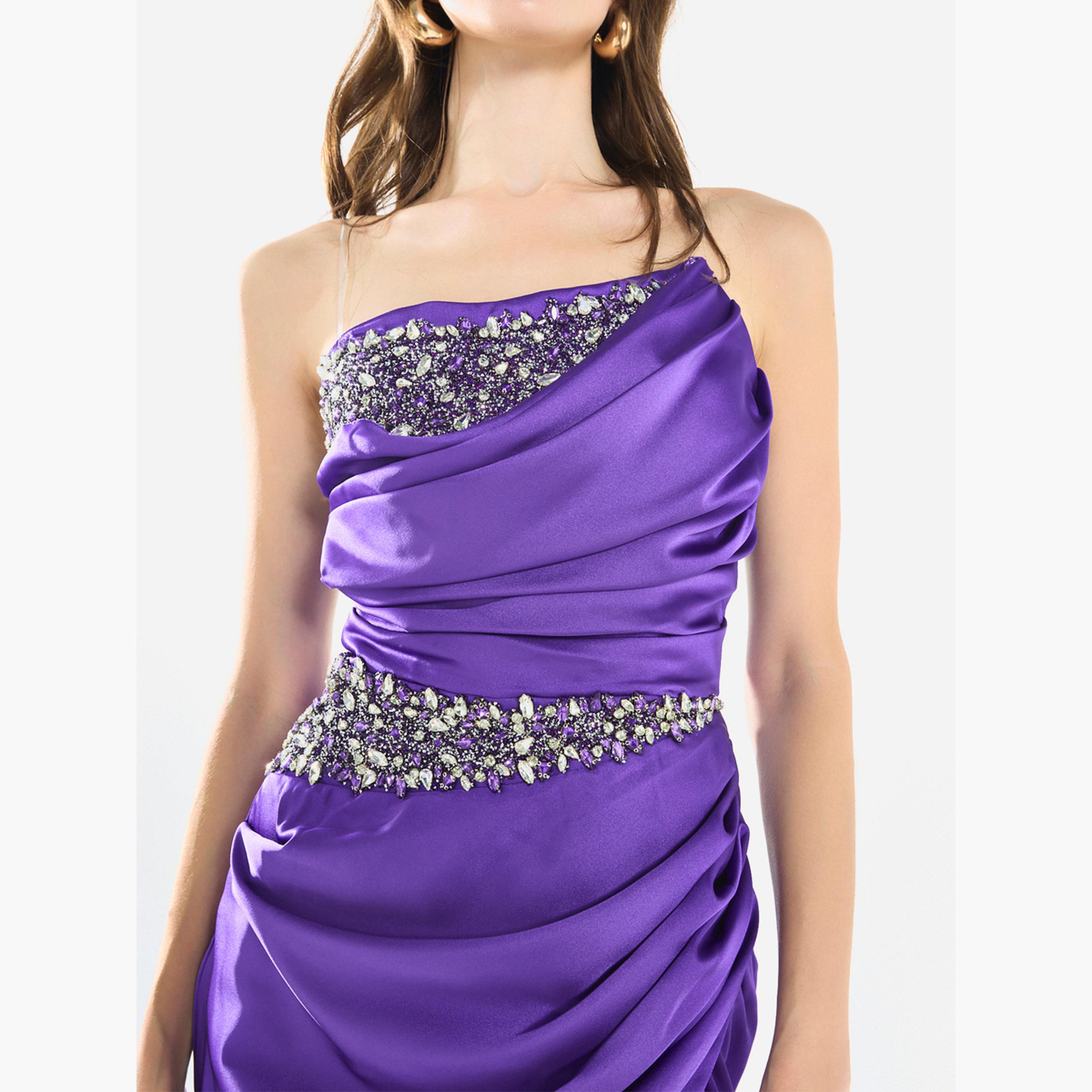 فستان سهرة طويل ساتان درابيه بفتحة ومزين-women-clothing-dresses-image-6