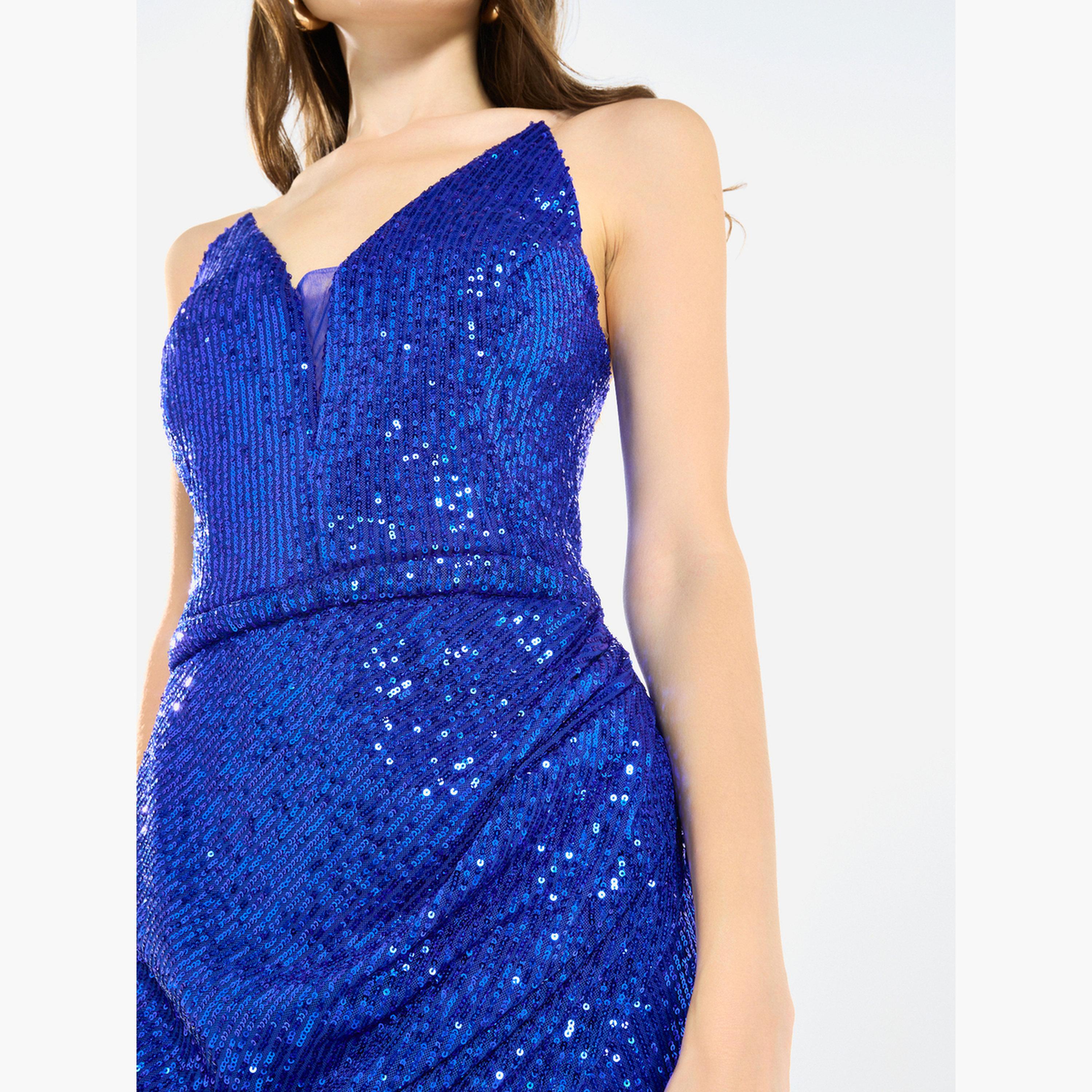 House of Moda Women Sequin Strappy Drape Maxi Dress-women-clothing-dresses-image-6