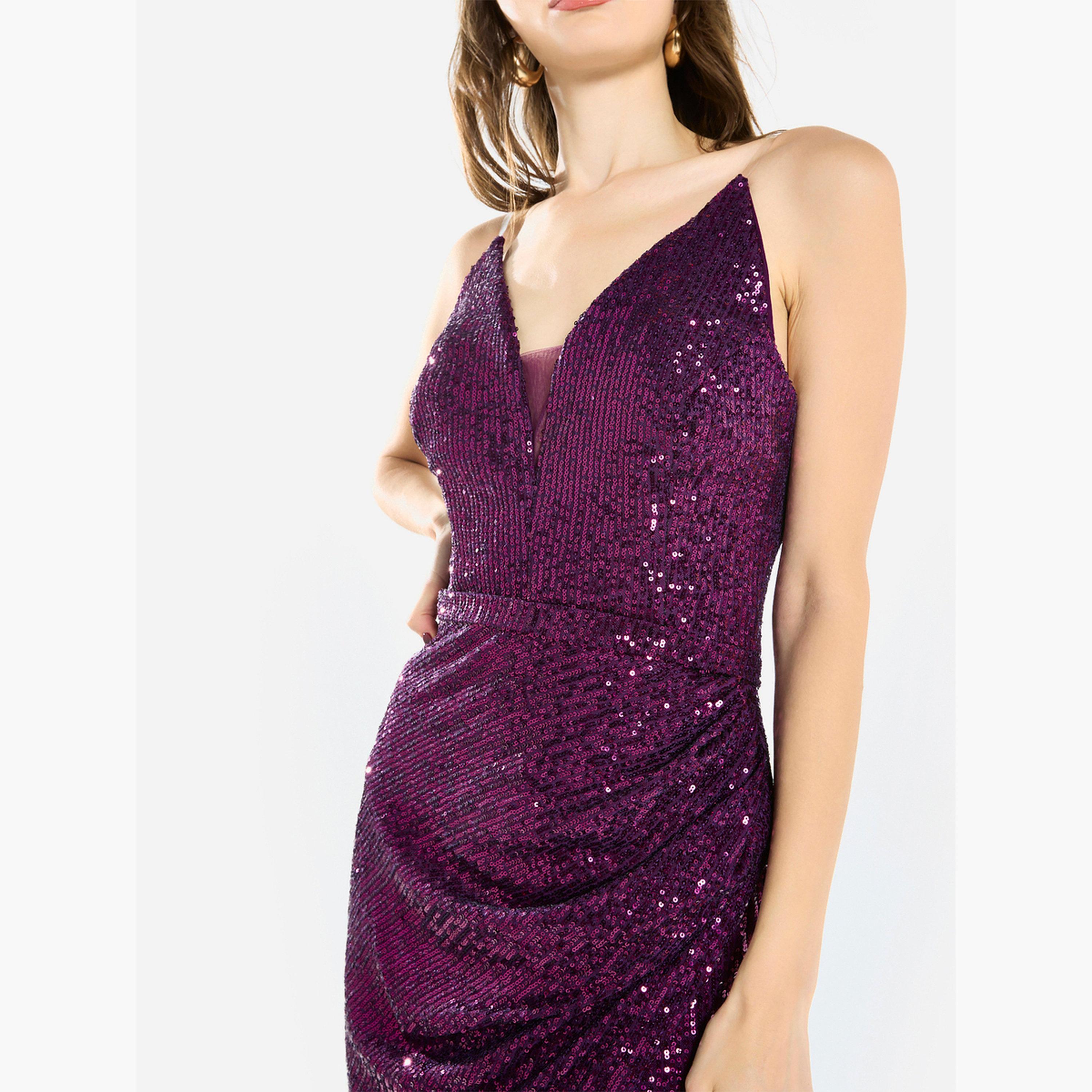 House of Moda Women Sequin Strappy Drape Maxi Dress-women-clothing-dresses-image-6