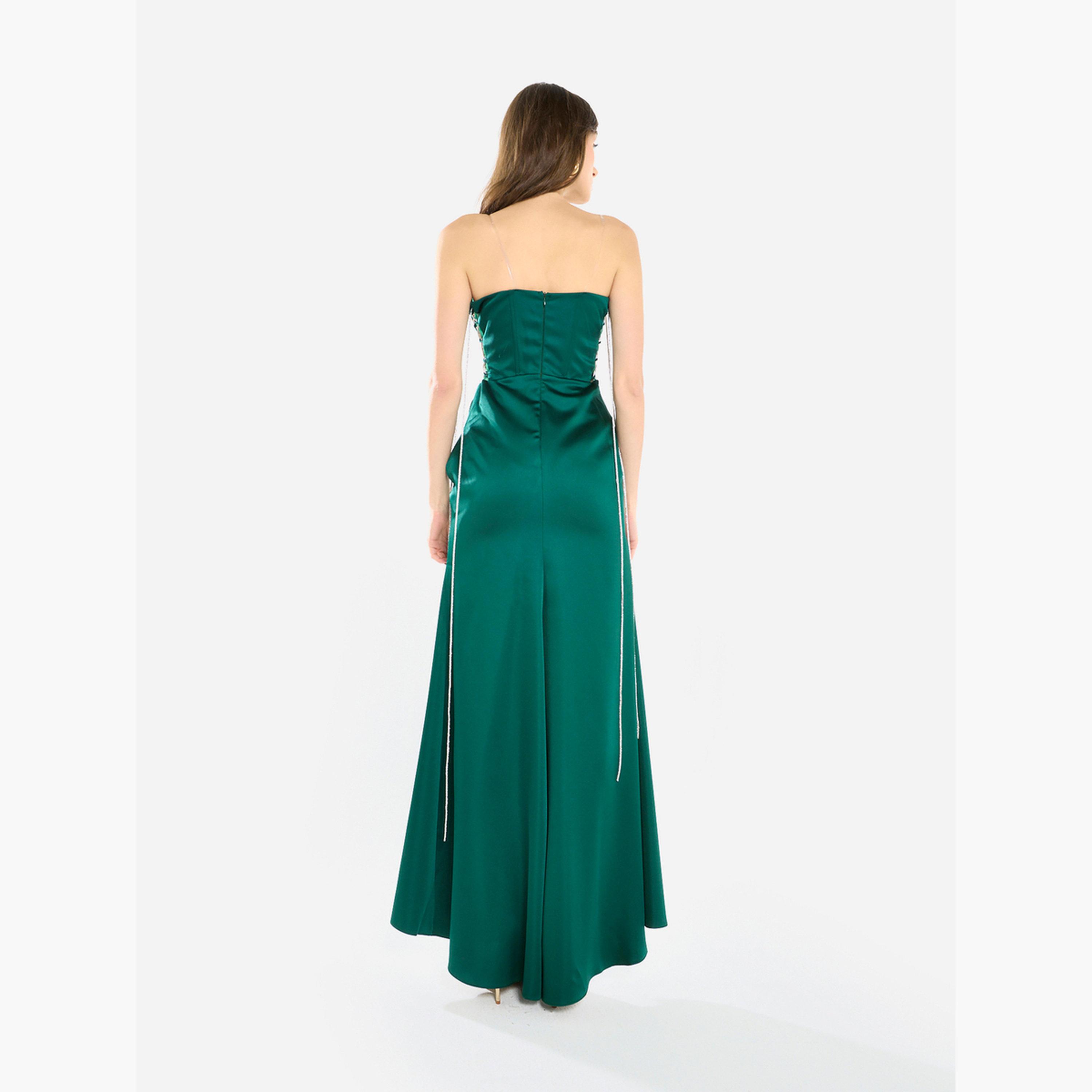 House of Moda Women Side Lace Detail Bodice Slit Gown Maxi Dress-women-clothing-dresses-image-5