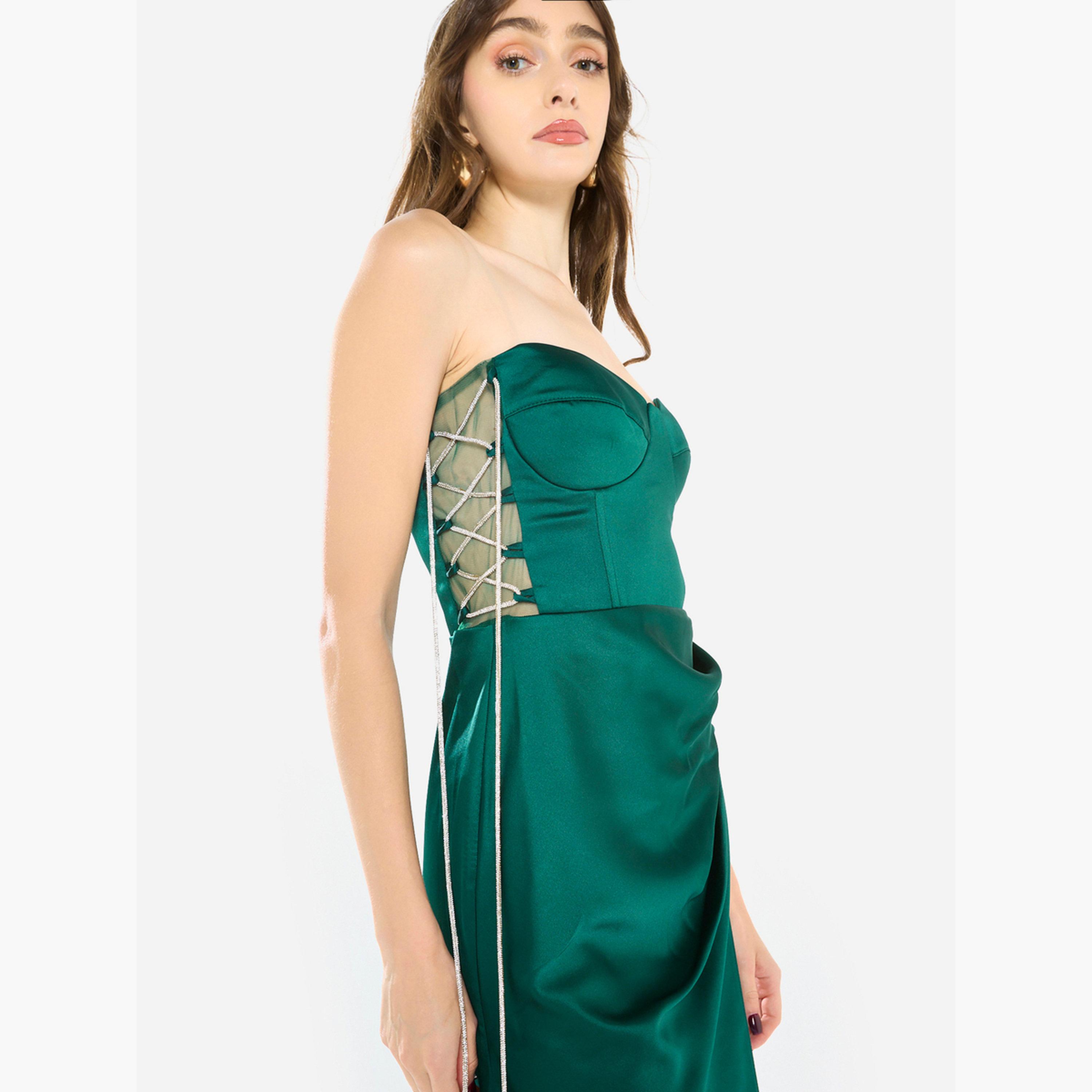 House of Moda Women Side Lace Detail Bodice Slit Gown Maxi Dress-women-clothing-dresses-image-6