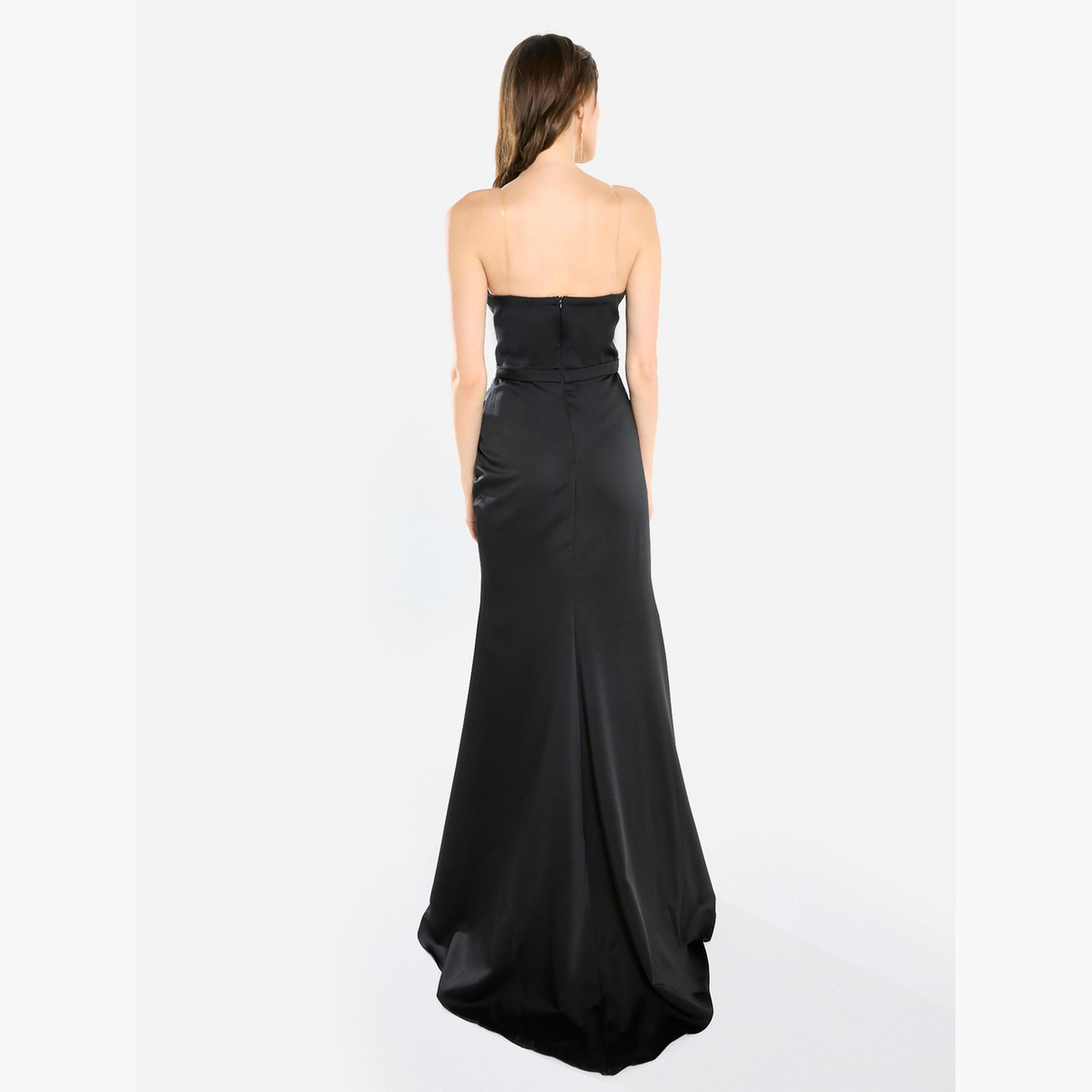 فستان سهرة طويل بتصميم درابيه-women-clothing-dresses-image-5