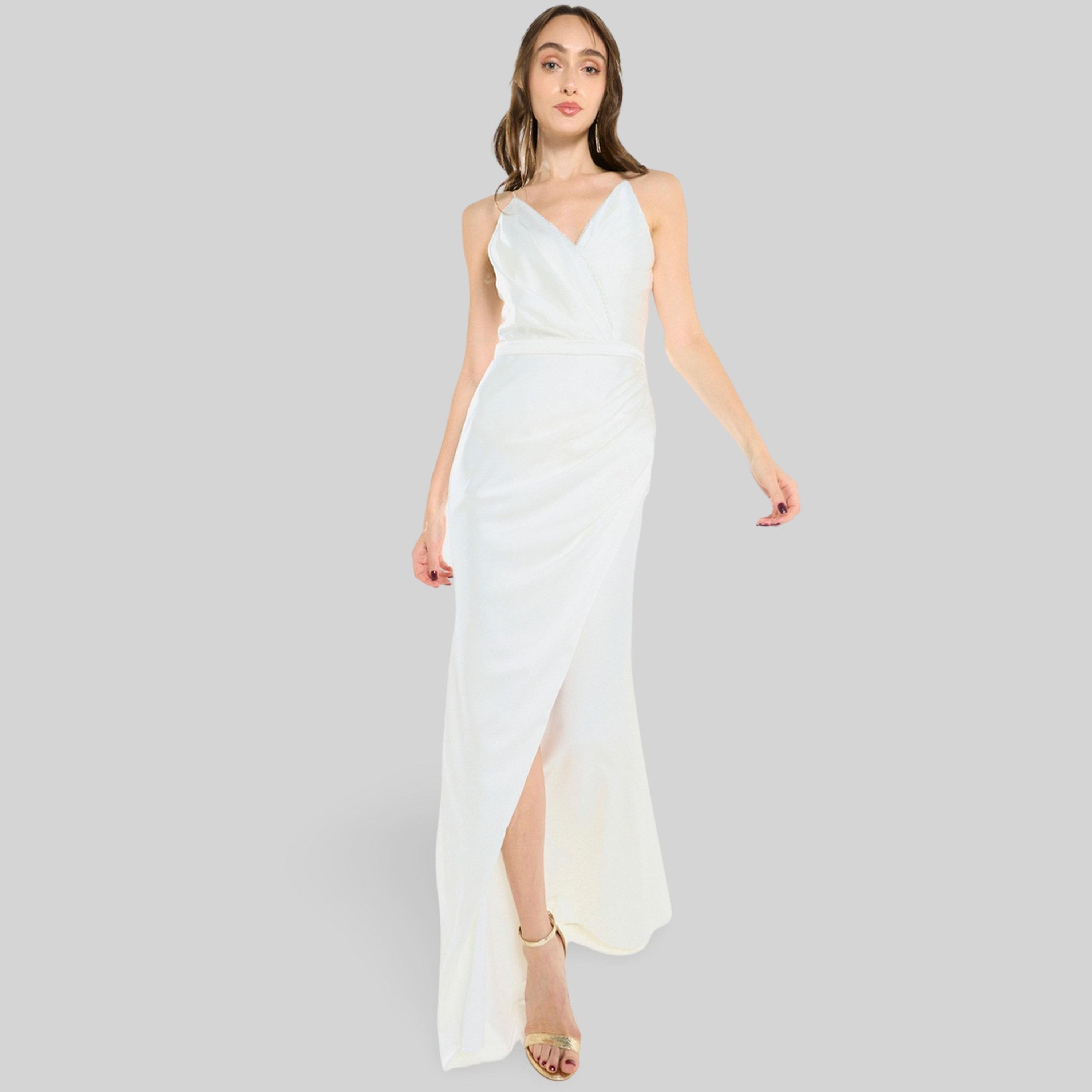 فستان سهرة طويل بتصميم درابيه-women-clothing-dresses-image-4