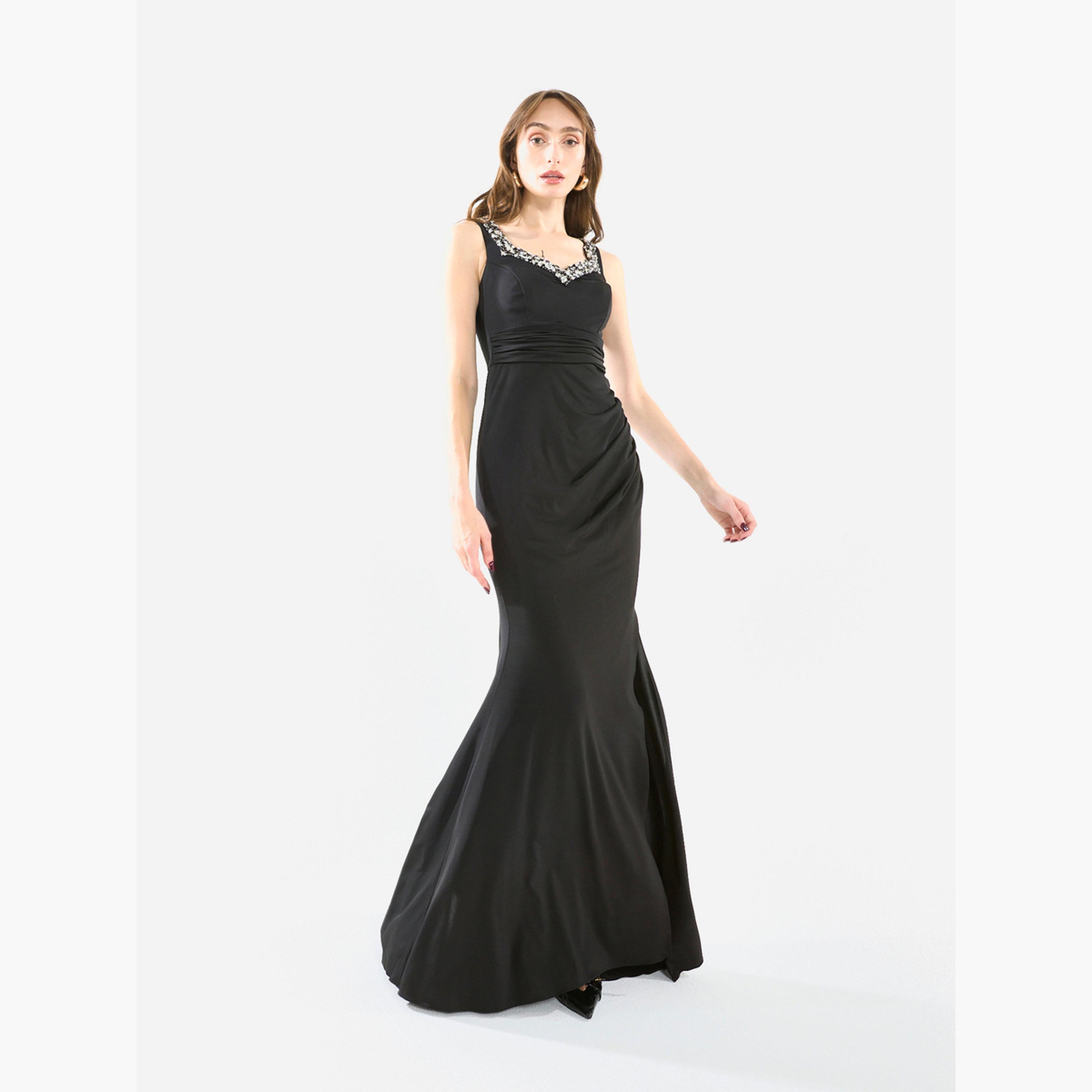 House of Moda Women Embellished Ruched Bodice Gown Maxi Dress-women-clothing-dresses-image-2