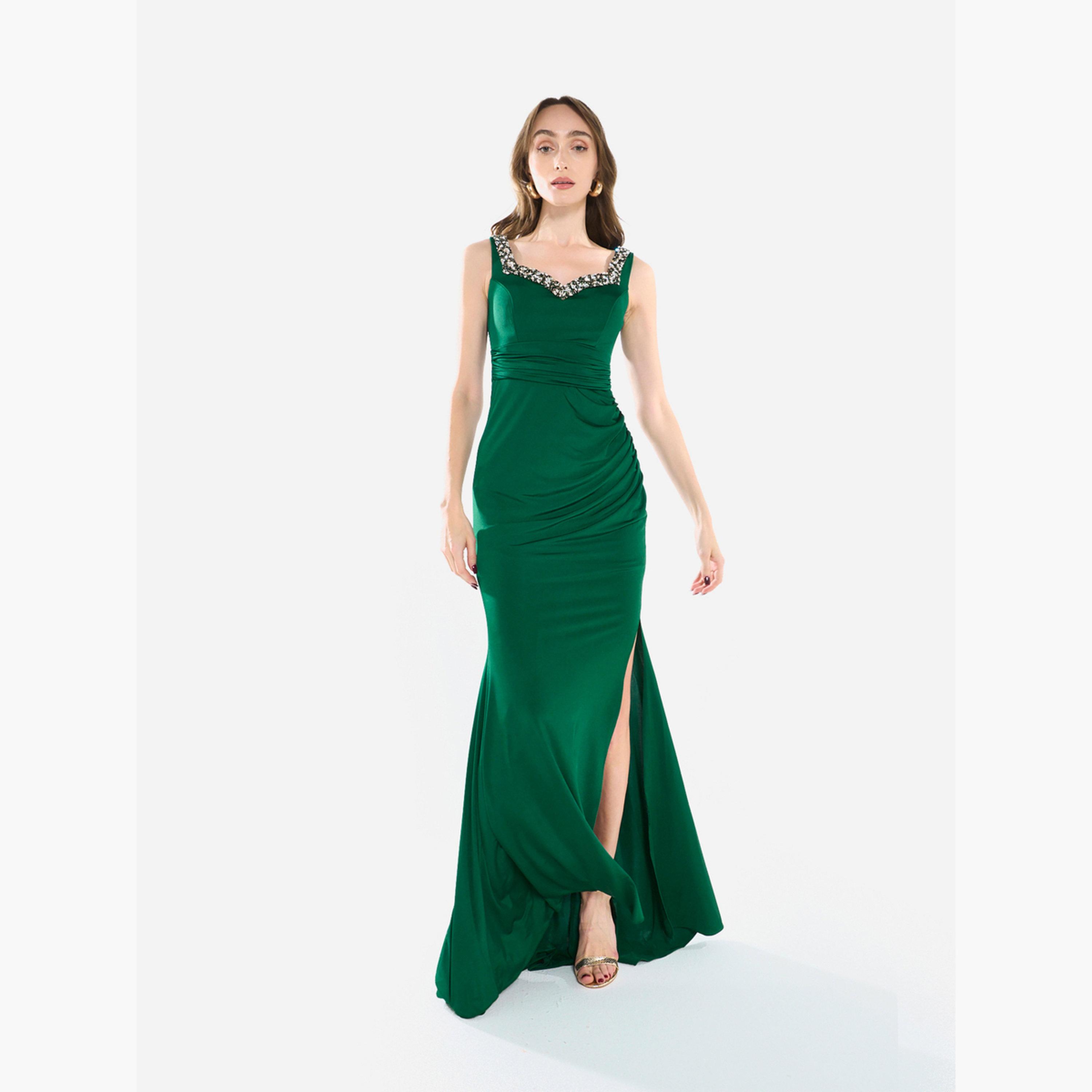 فستان سهرة طويل بزمزمات ومزين-women-clothing-dresses-image-2
