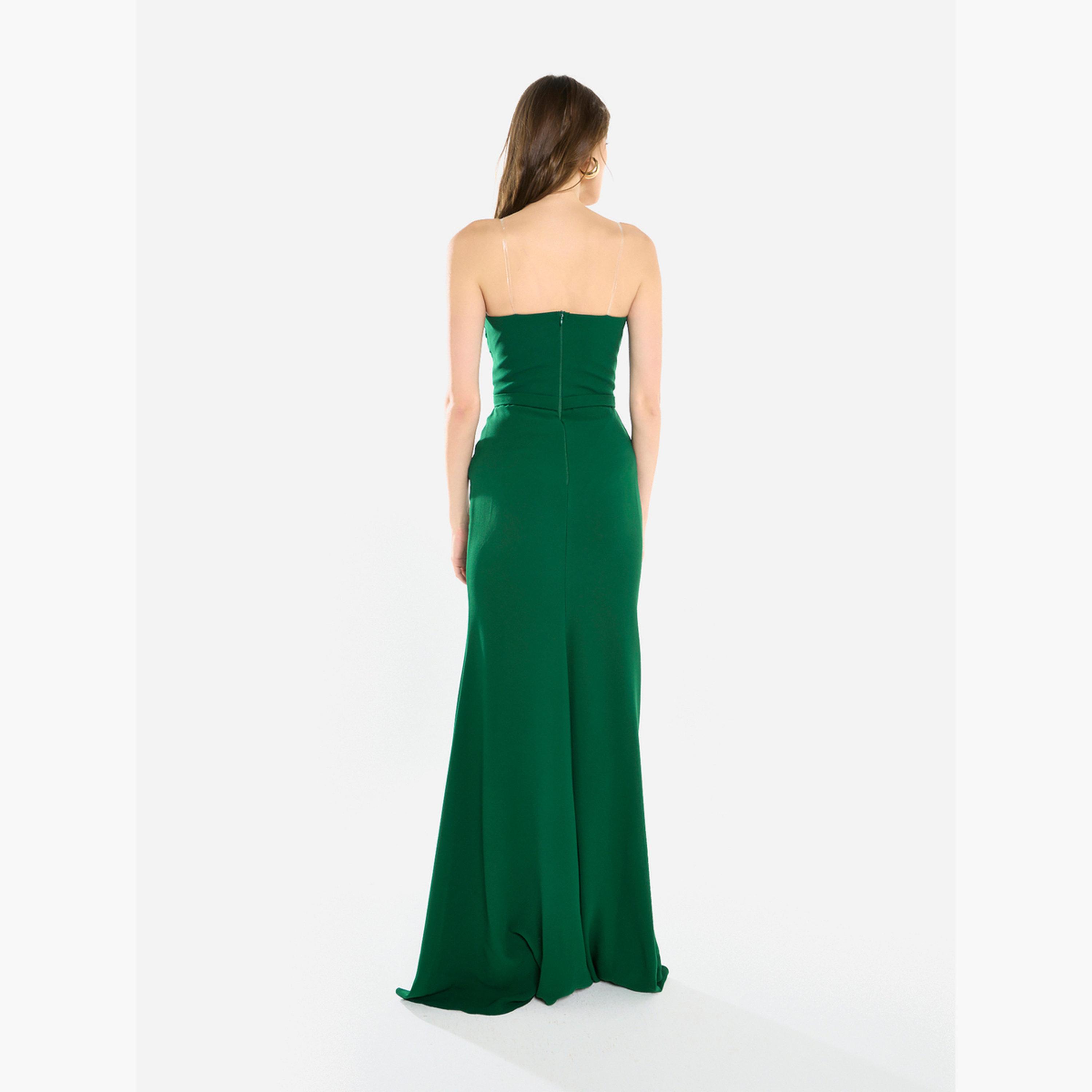فستان سهرة طويل مكشكش ومزين بالخرز-women-clothing-dresses-image-5
