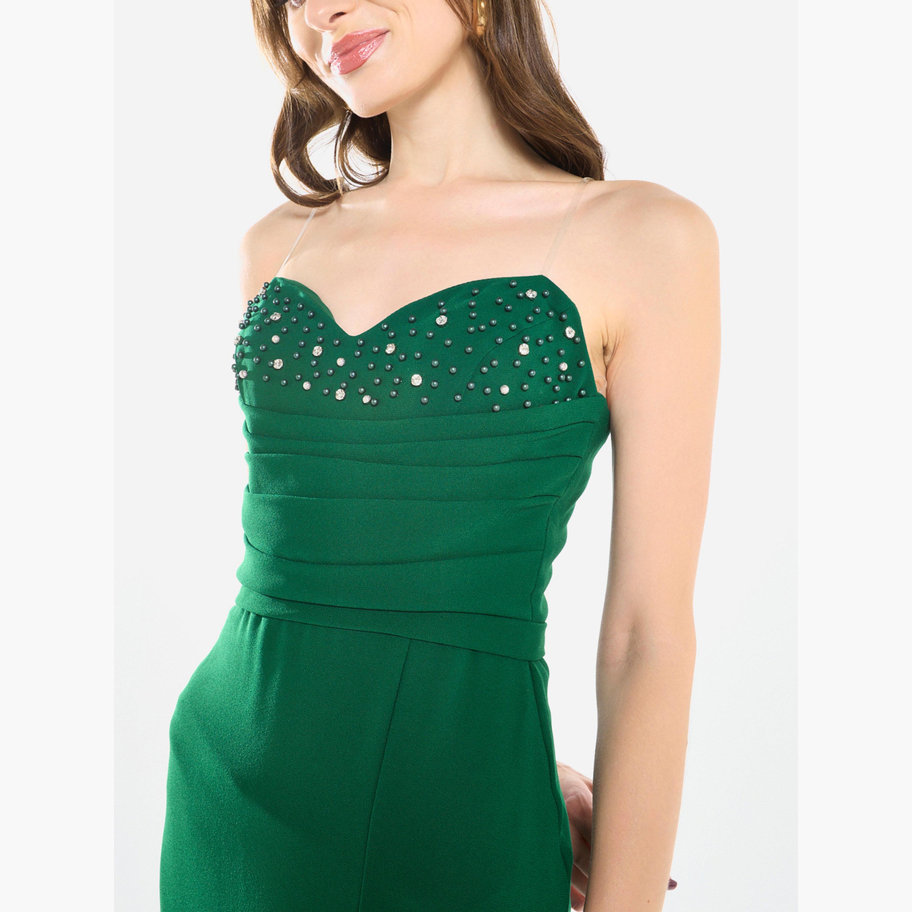 فستان سهرة طويل مكشكش ومزين بالخرز-women-clothing-dresses-image-6